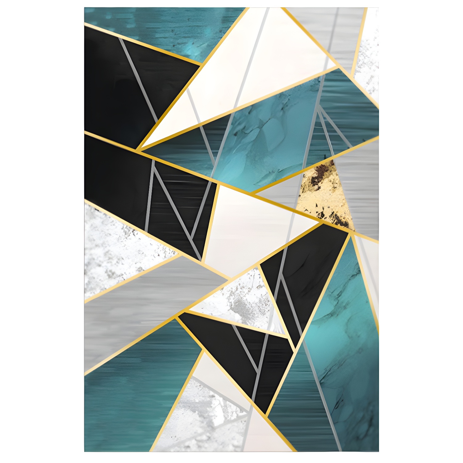 Colour Mixed Home Decoration Carpet Simple Geometric Splicing Printed Area Rug Polyester with Non-Slip Backing Rug