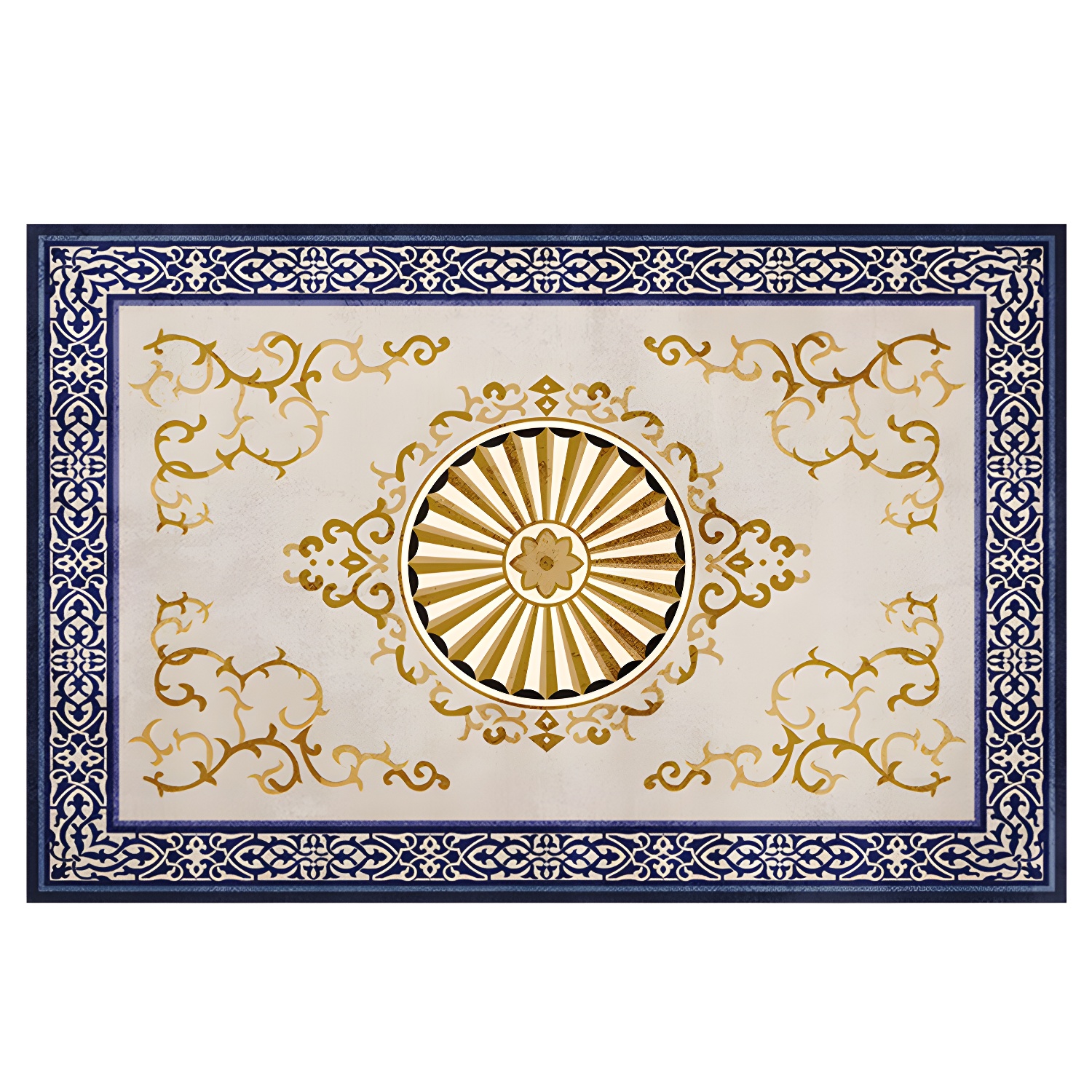Apricot Tone Modern Indoor Rug Polyester European Print Carpet Easy Care Rug for Home Decoration