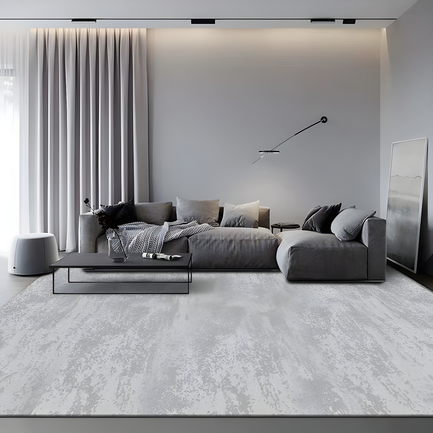 Light Colour Simple Indoor Rug Polyester Mottled Traces Carpet Easy Care Rug for Home Decoration