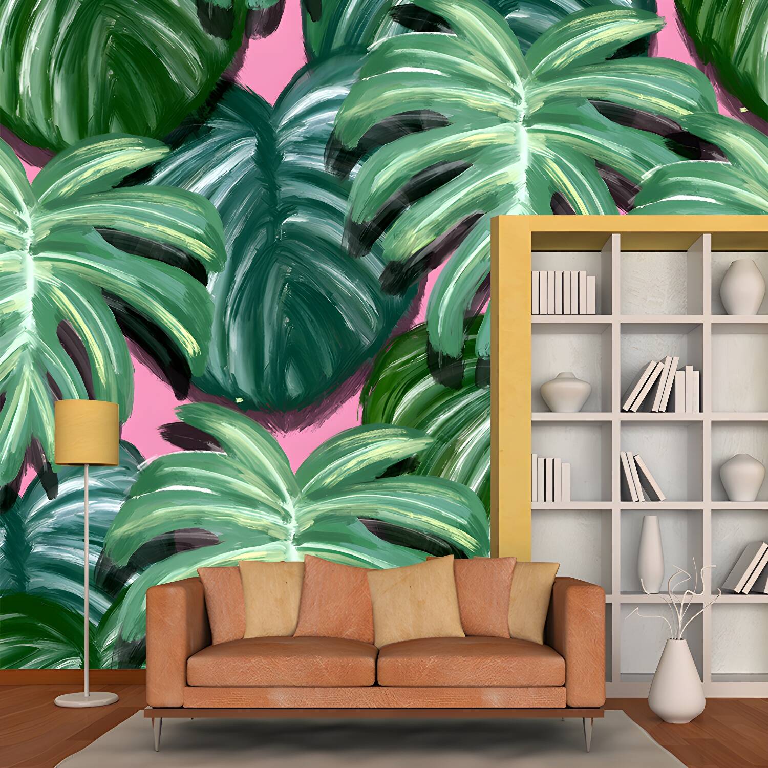Tropical Plants Wall Mural Custom Size Available Mural Wallpaper for Restaurant Decor