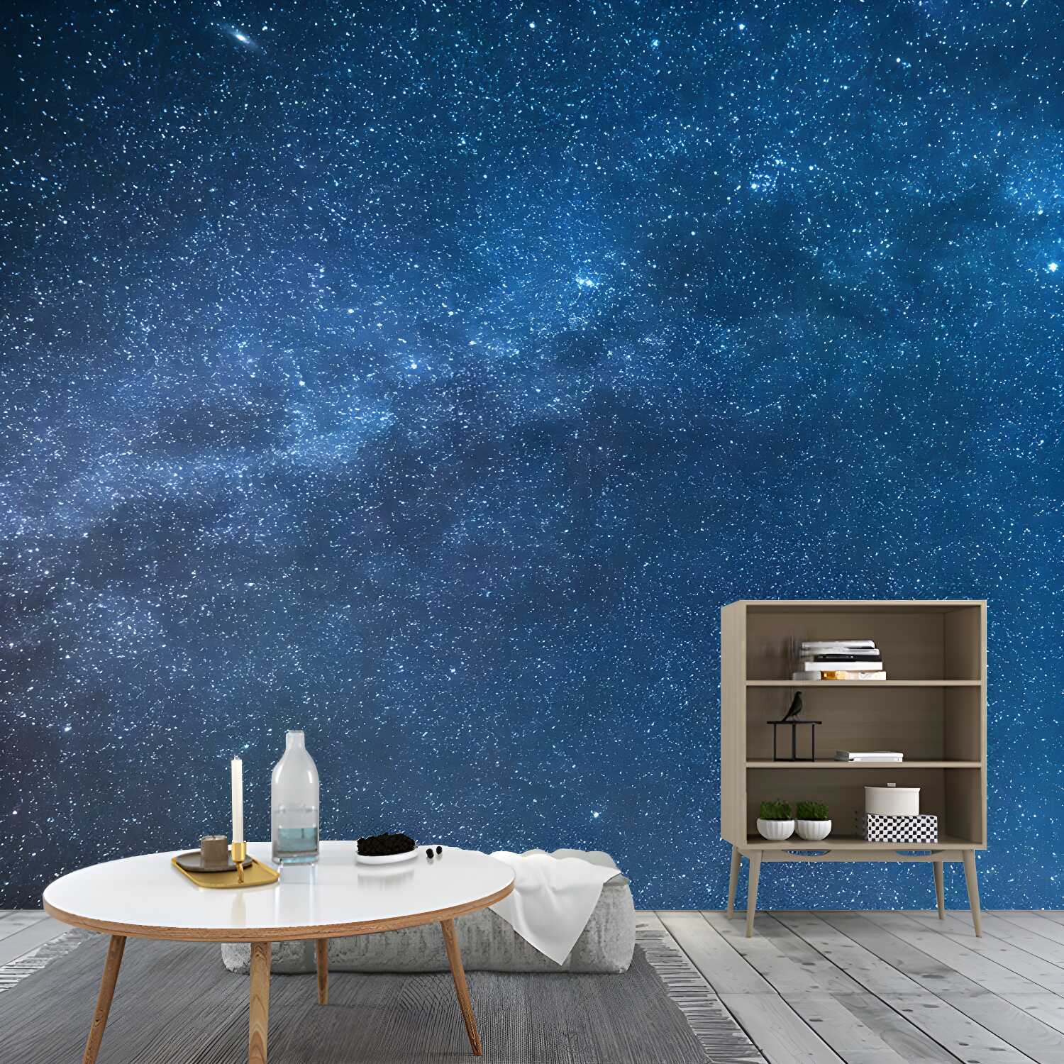 Dark Night Mural Decal Outer Space Waterproofing Wall Covering, Made to Measure