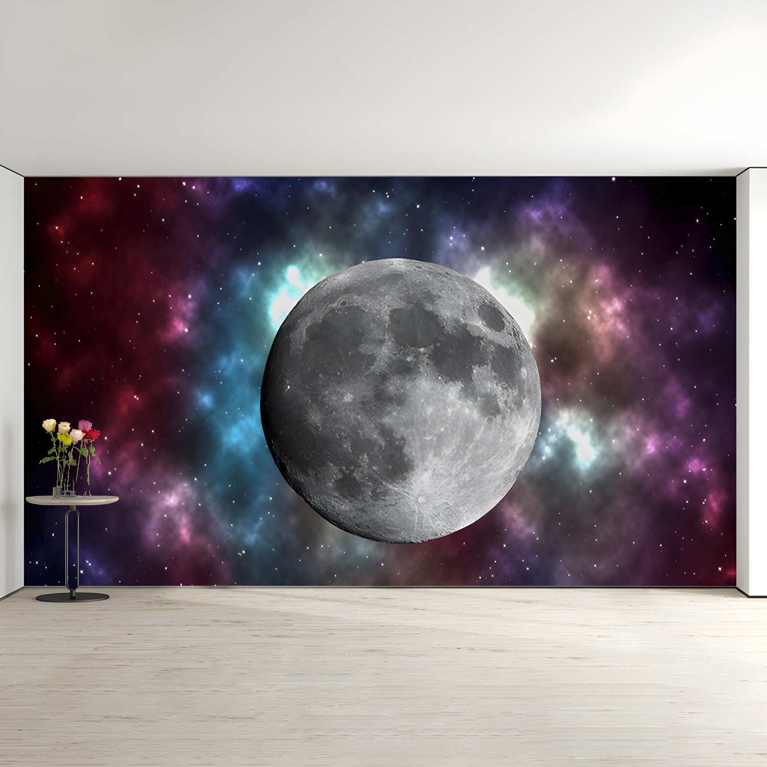 Planet Outer Space Mural Wallpaper Stain Resistant Study Room Wall Decor, Custom Print