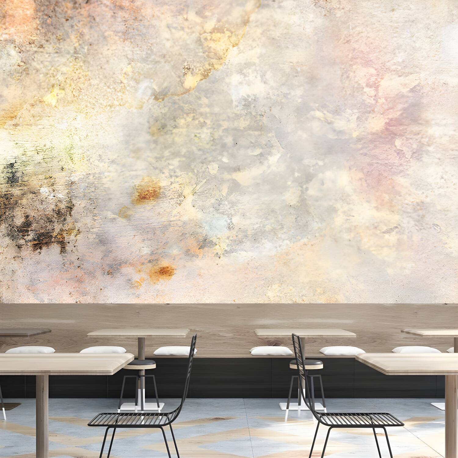 Contemporary Abstract Pattern Mural Wallpaper Eco-friendly Wall Covering
