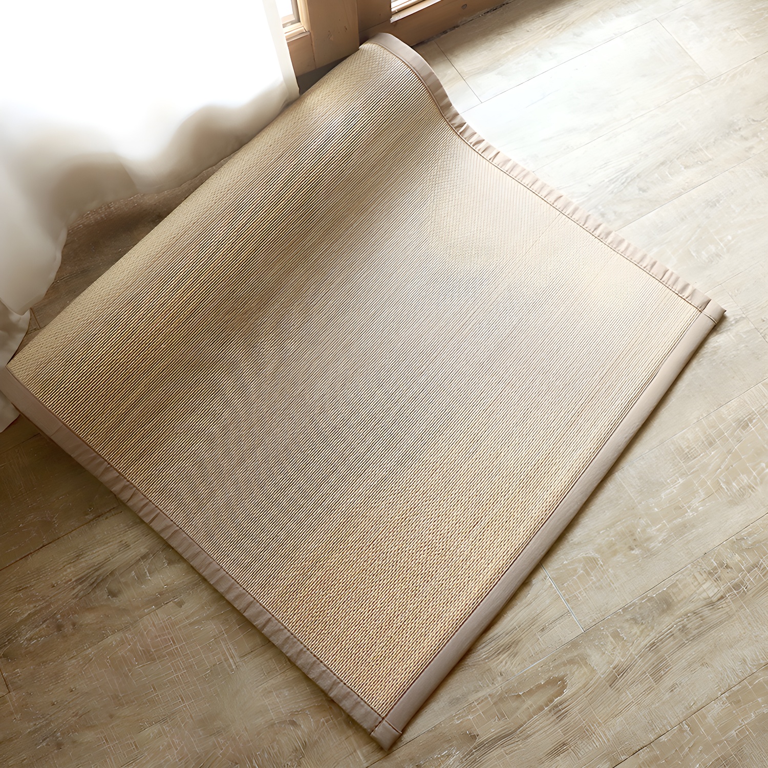 Chic Traditional Rug Brown Bamboo Charcoal Solid Colour Area Carpet Easy Care Rug for Living Room