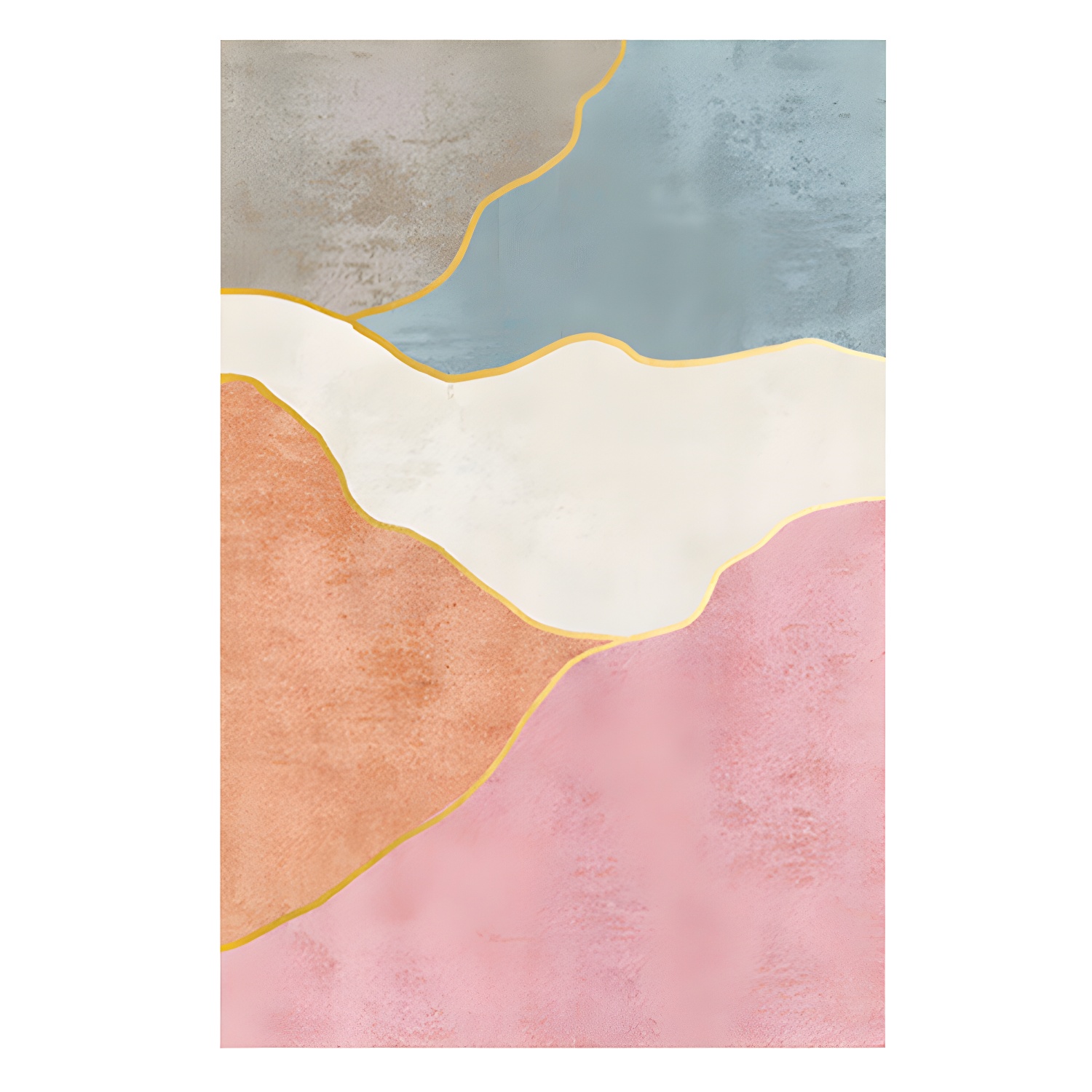 Nordic Colour Block Carpet Polyester Area Rug Non-Slip Backing Indoor Rug for Home Decoration