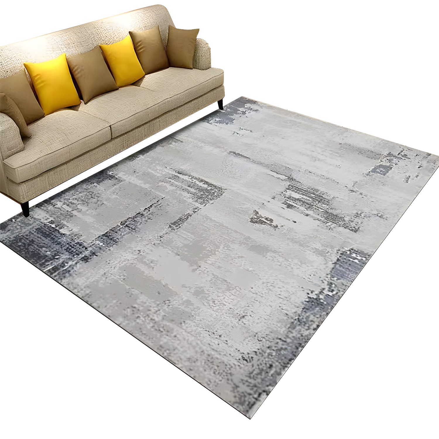 Cyberpunk Rust Pattern Rug Polyester Indoor Carpet Stain Resistant Area Carpet for Living Room