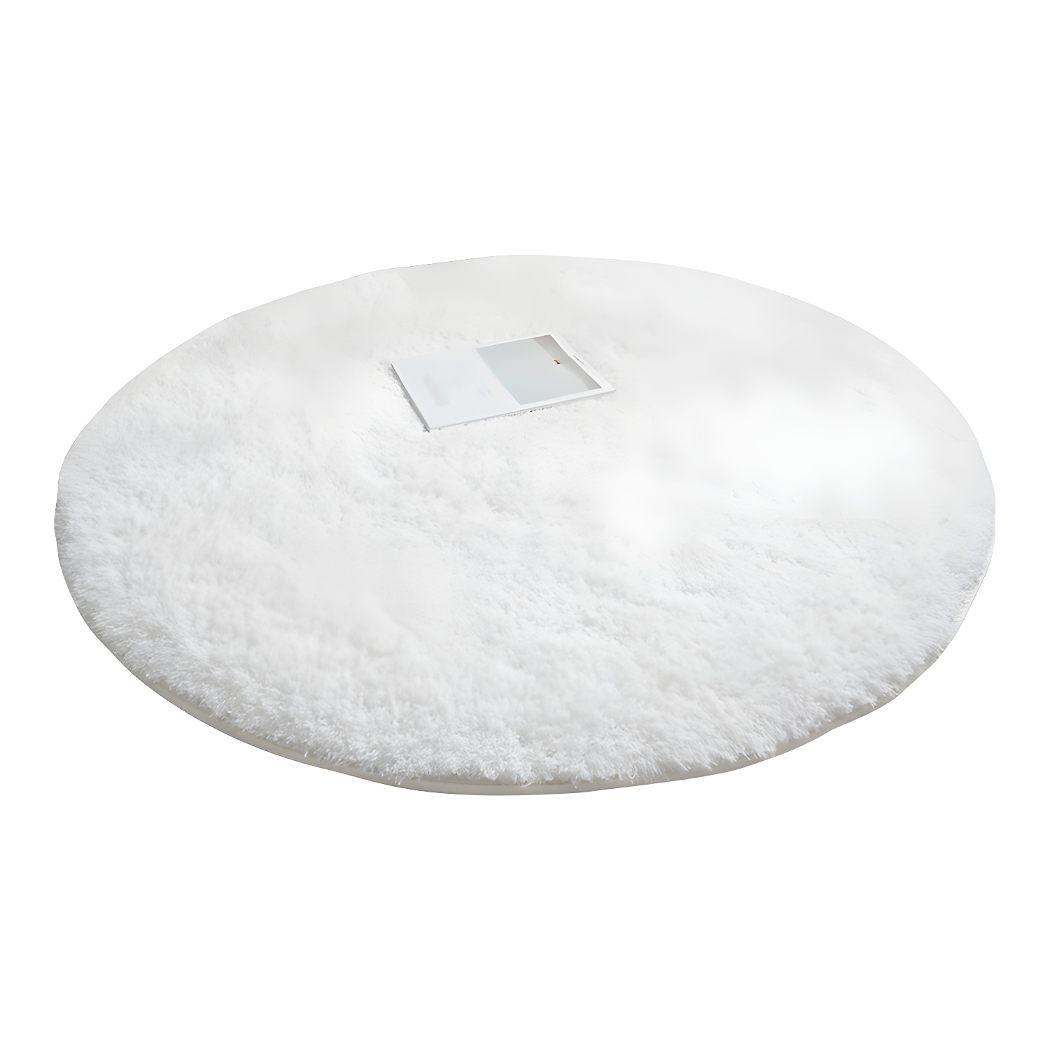 Casual Round Shag Rug Modern Solid Colour Carpet Stain Resistant Polyester Area Rug for Living Room