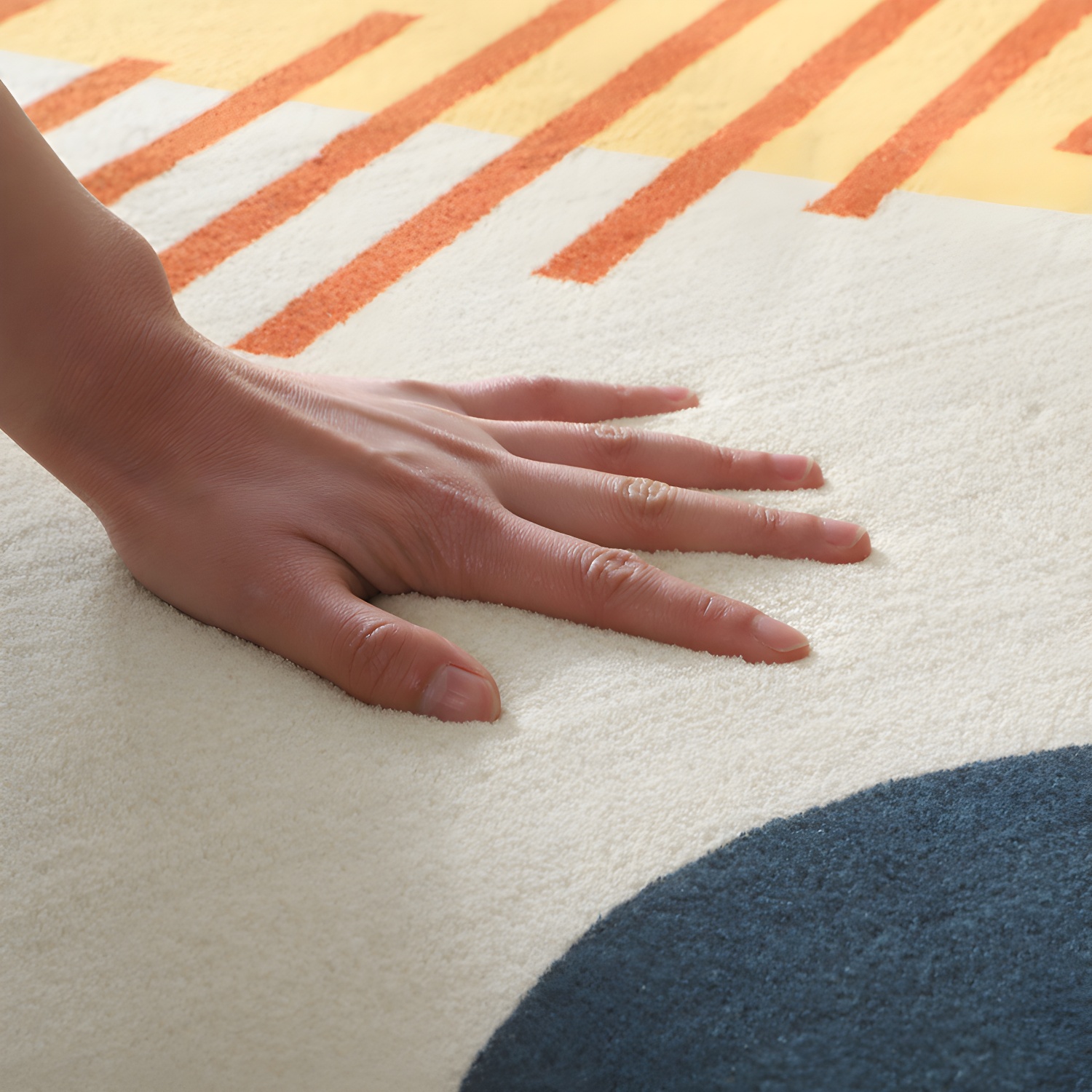 Red Modern Indoor Rug Blending Mushroom Area Rug Washable Rug for Home Decor