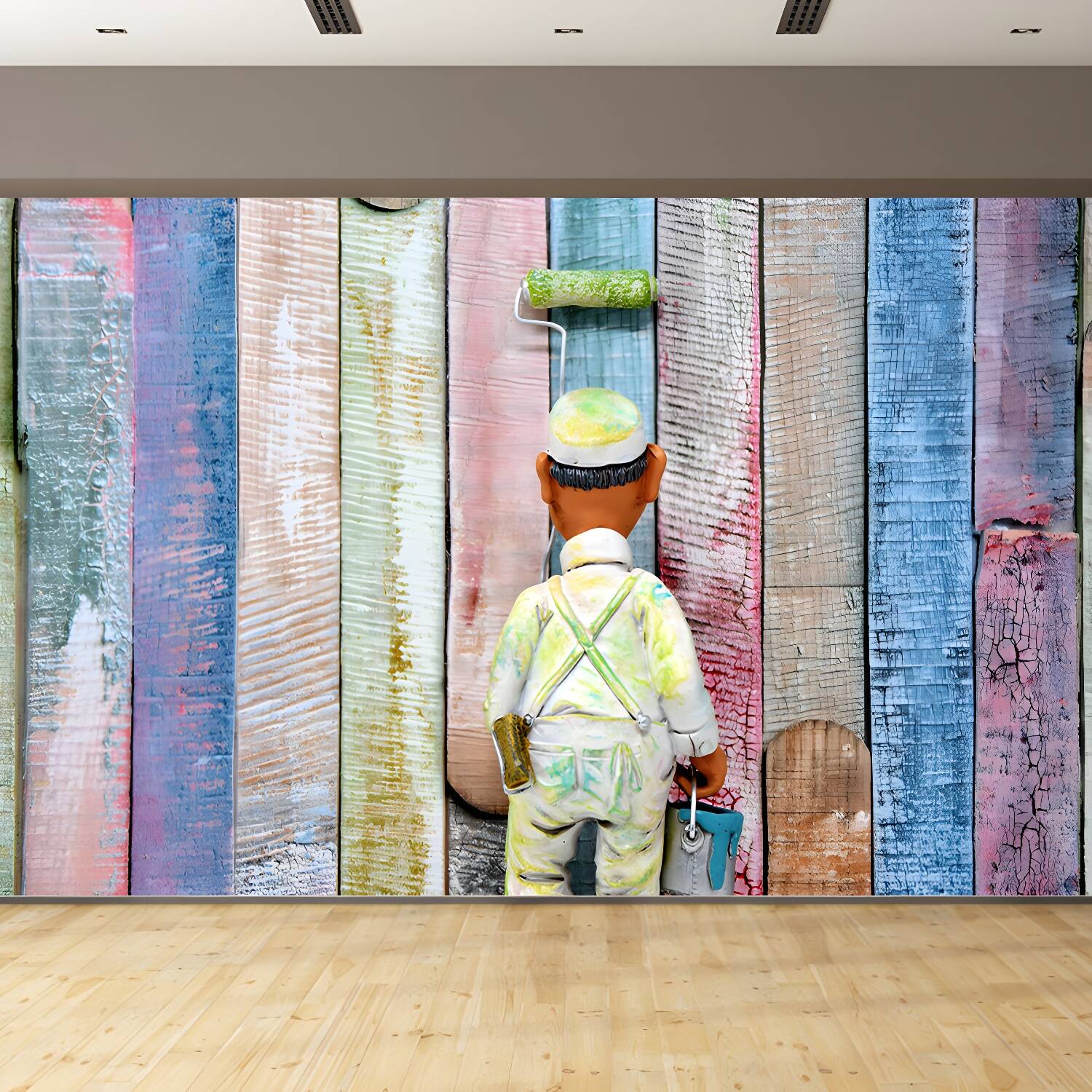 Wood Texture Wall Mural Wallpaper Stain Resistant Wall Decor for Bedroom