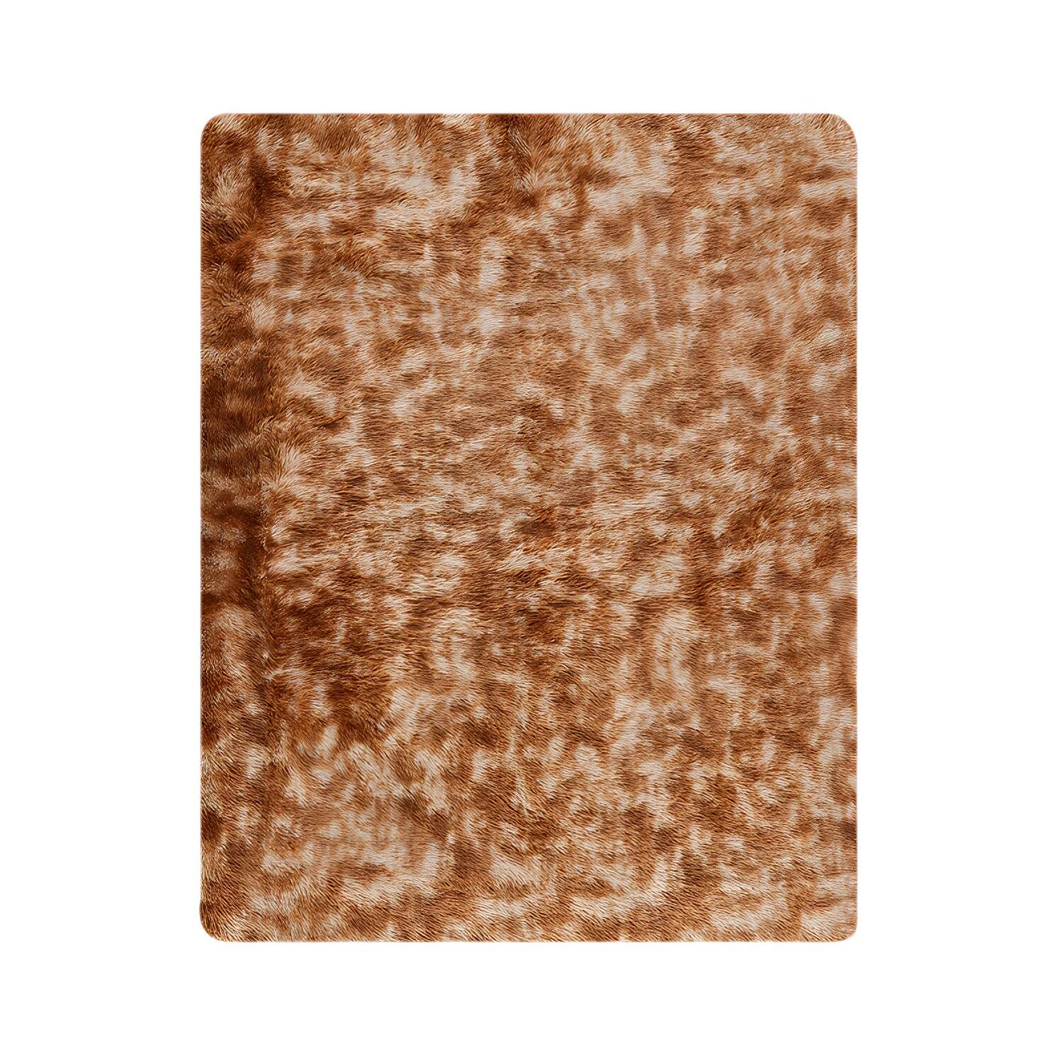 Minimalist Living Room Rug Simple Tie Dye Print Carpet Polyester Shag Rug with Non-Slip Backing