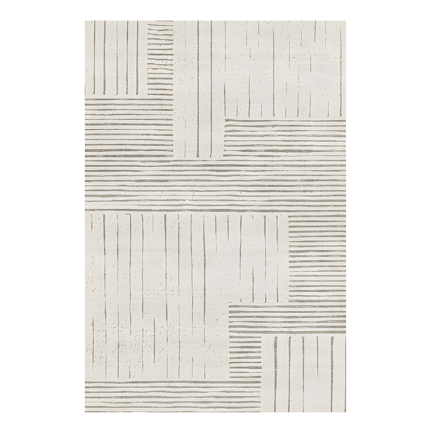 Gray Simple Rug Polyester Striped Indoor Rug Washable Rug for Drawing Room