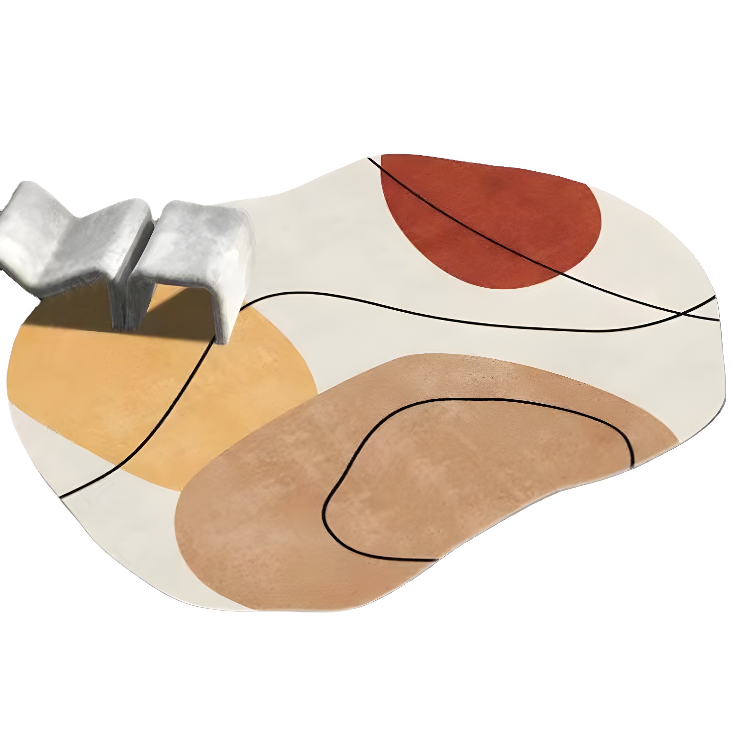 Novelty Irregular Shape Rug Polyester Area Rug Easy Care Carpet for Living Room