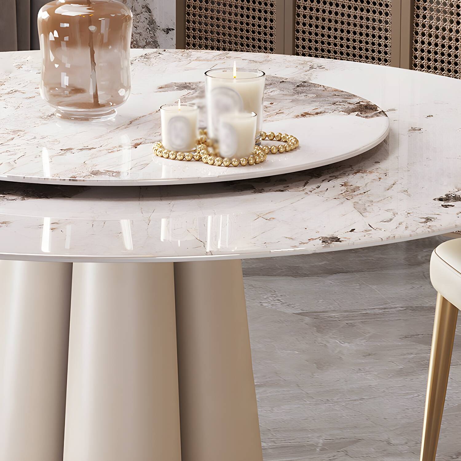 Glam 1/3/4/5/7 Pieces Dining Sets Round Dining Room Table Set