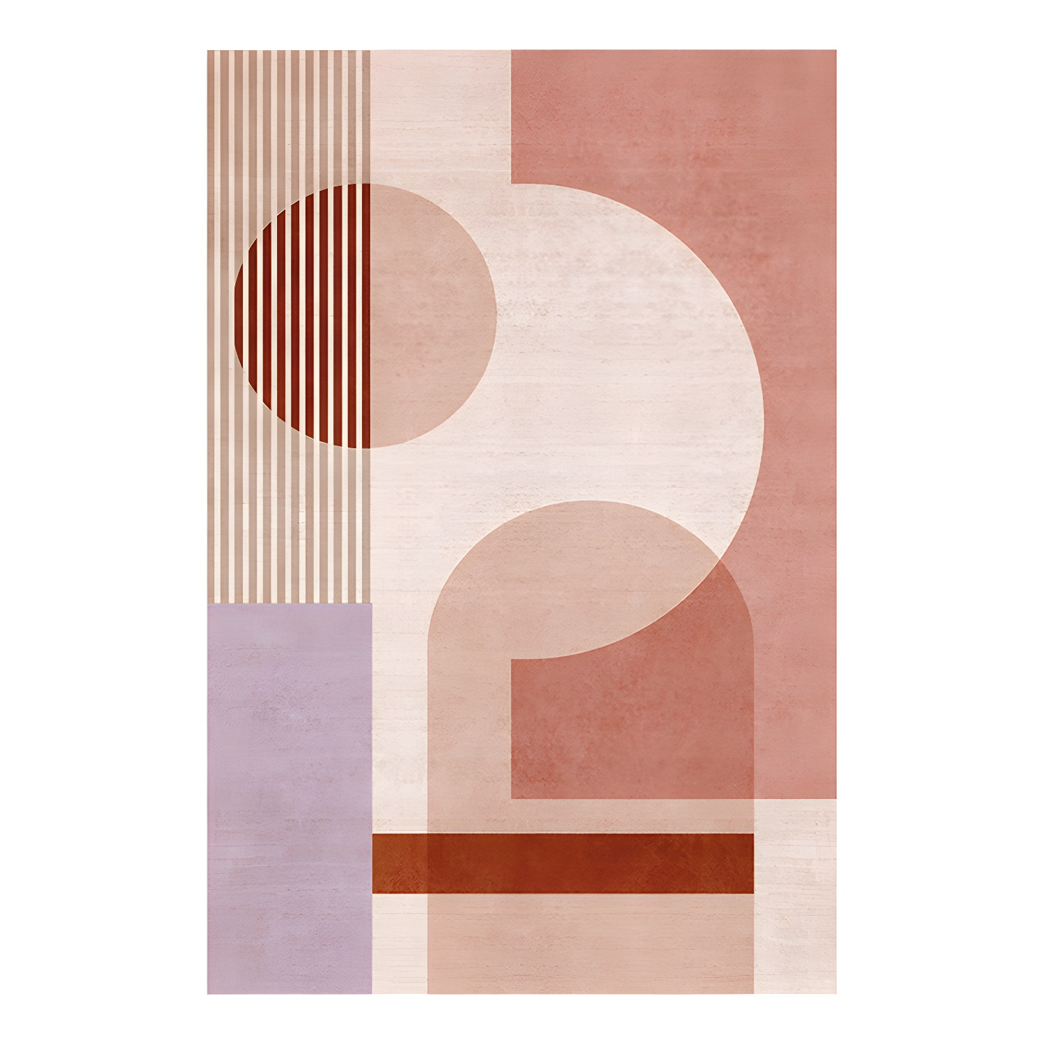 Pink Nordic Rug Polyester Colour Piece Rug Washable Rug for Living Room