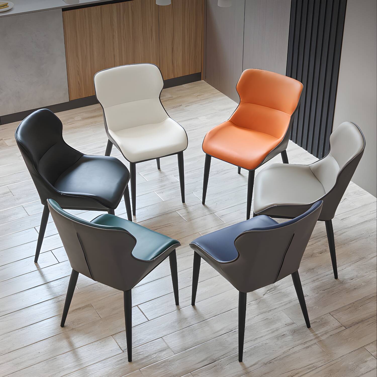 Dining Room Side Chairs Modern Faux Leather Kitchen Chair for Home