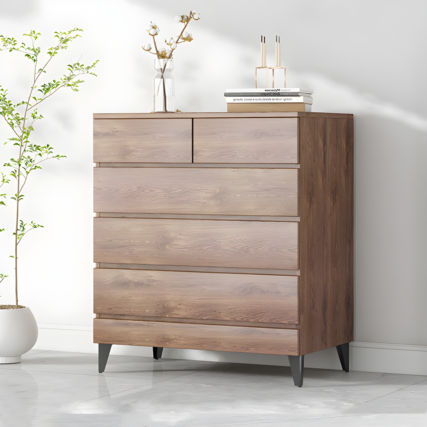 Engineer Wood Contemporary Dresser Bedroom Storage Chest Dresser with Drawer