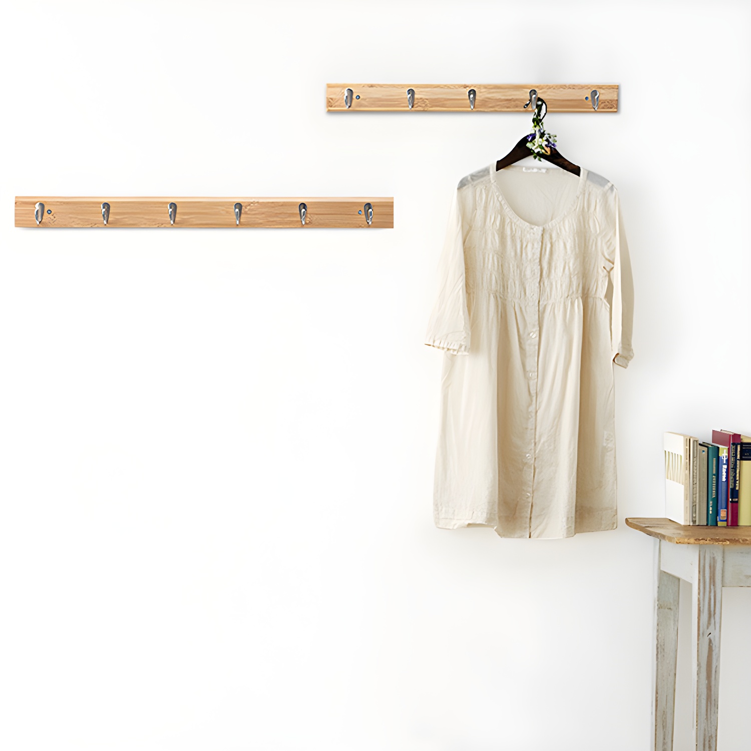 Modern Wooden Coat Hanger Wall-Mounted Hooks Hall Tree Coat Rack