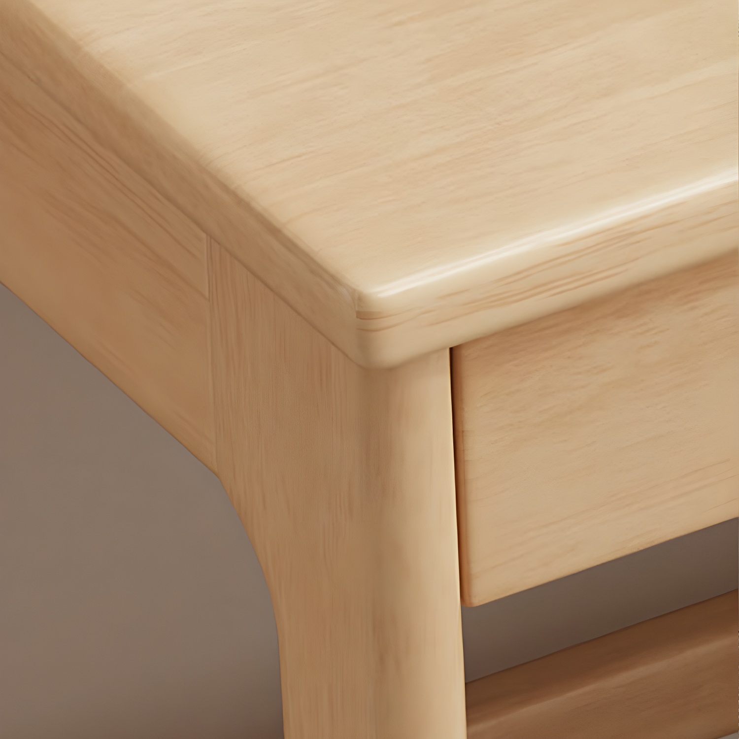 H-shaped Base Office Desk Modern Bedroom Solid Wood Task Desk with Drawer