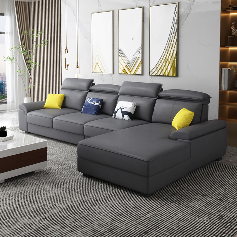 Living Room Modular Sofa Traditional Upholstered Grey Sofa with Armrests