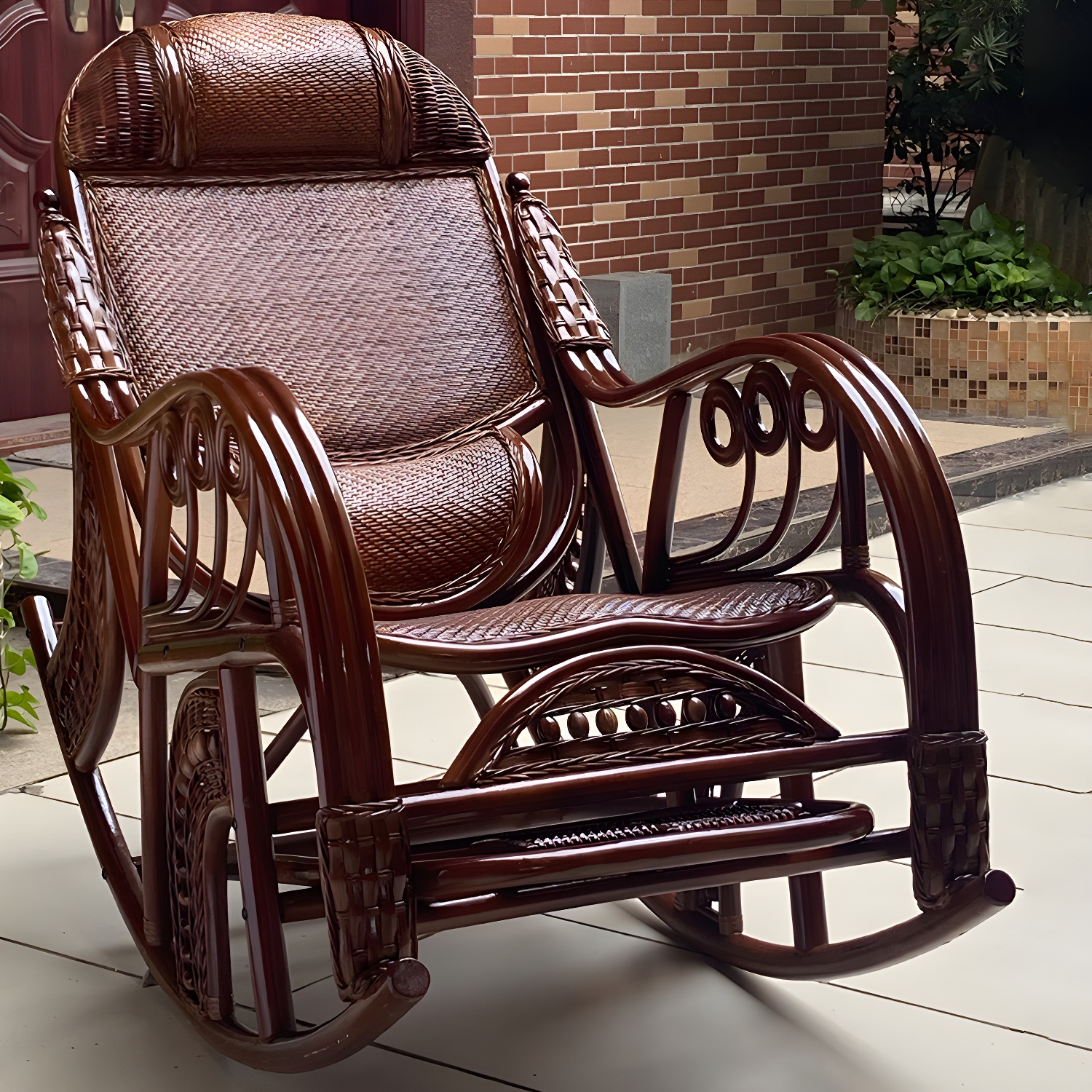 Traditional Recliner Chair Rattan/Wicker Recliner Chair for Living Room