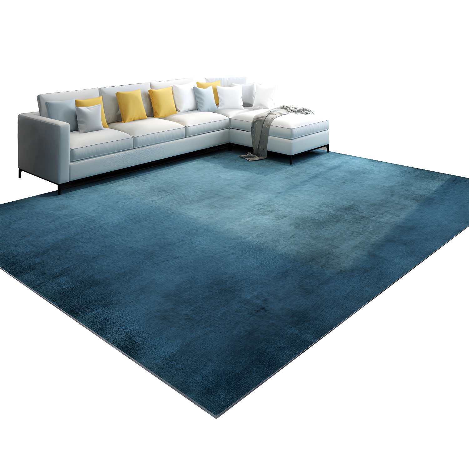 Rectangle Shape Industrial Style Rug Stain Resistant Loom Rug for Bedroom