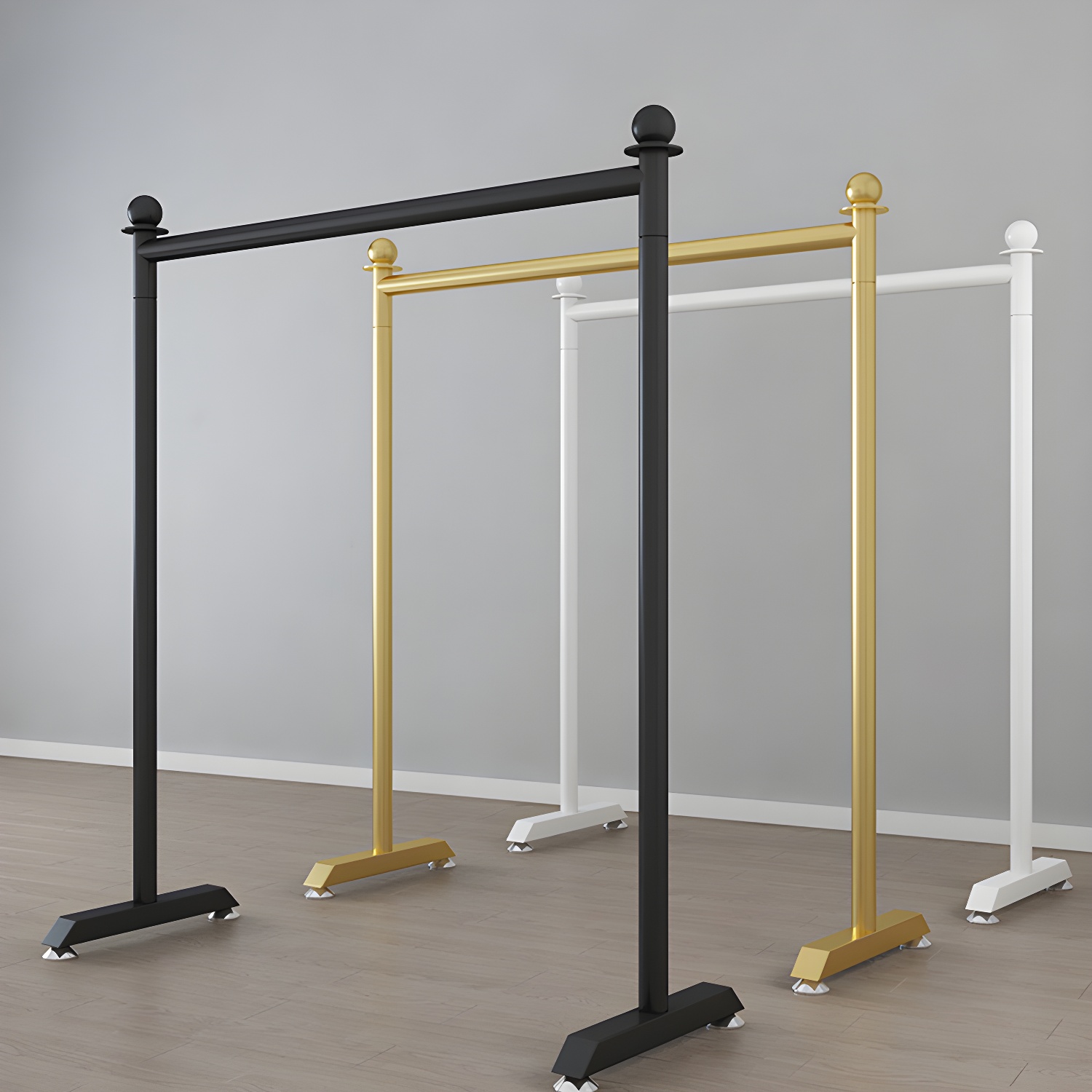 Contemporary Coat Rack Metal Frame Hanging Rail Entryway Coat Hanger