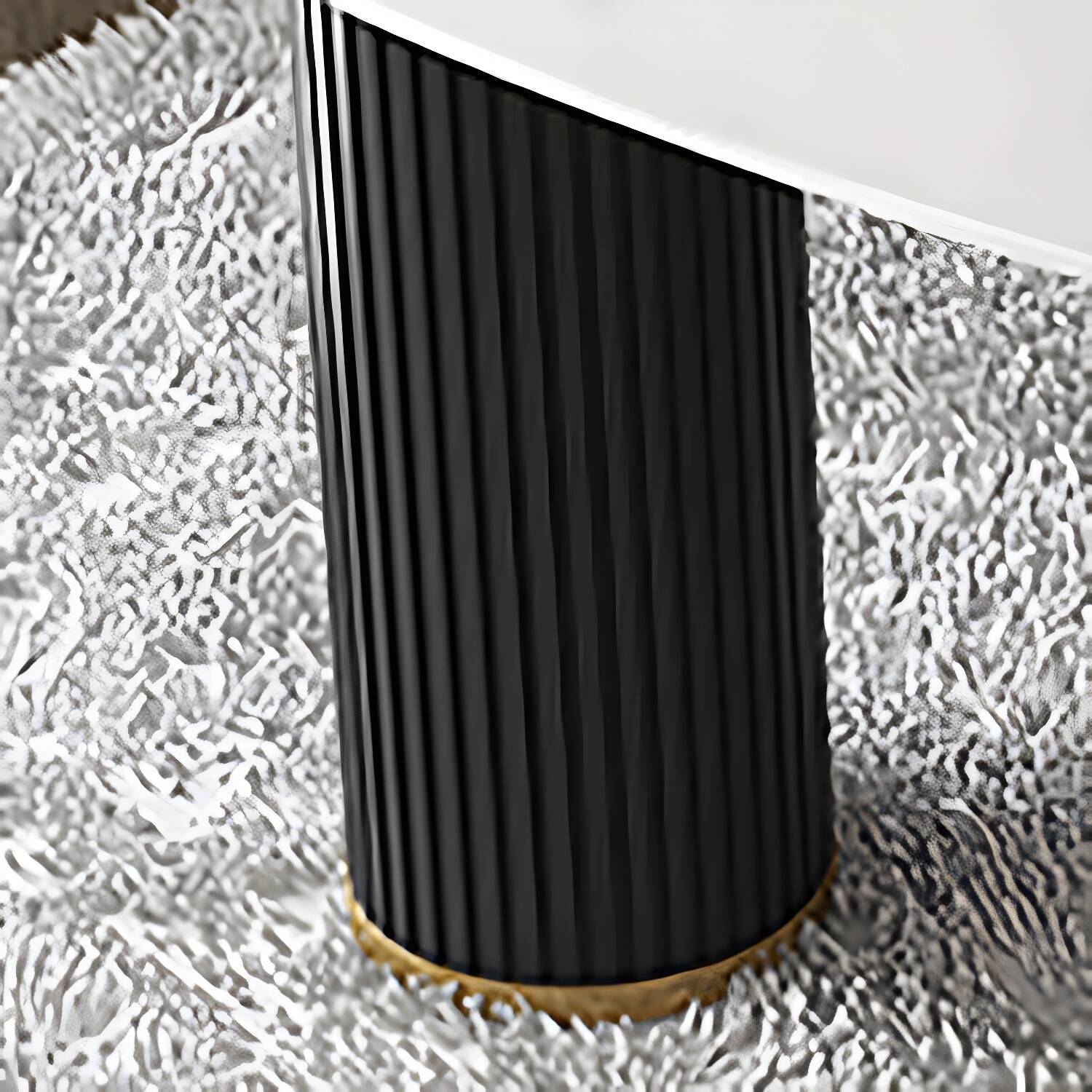 3-drawer Irregular Shape Office Desk Sintered Stone Writing Desk with Leather Legs