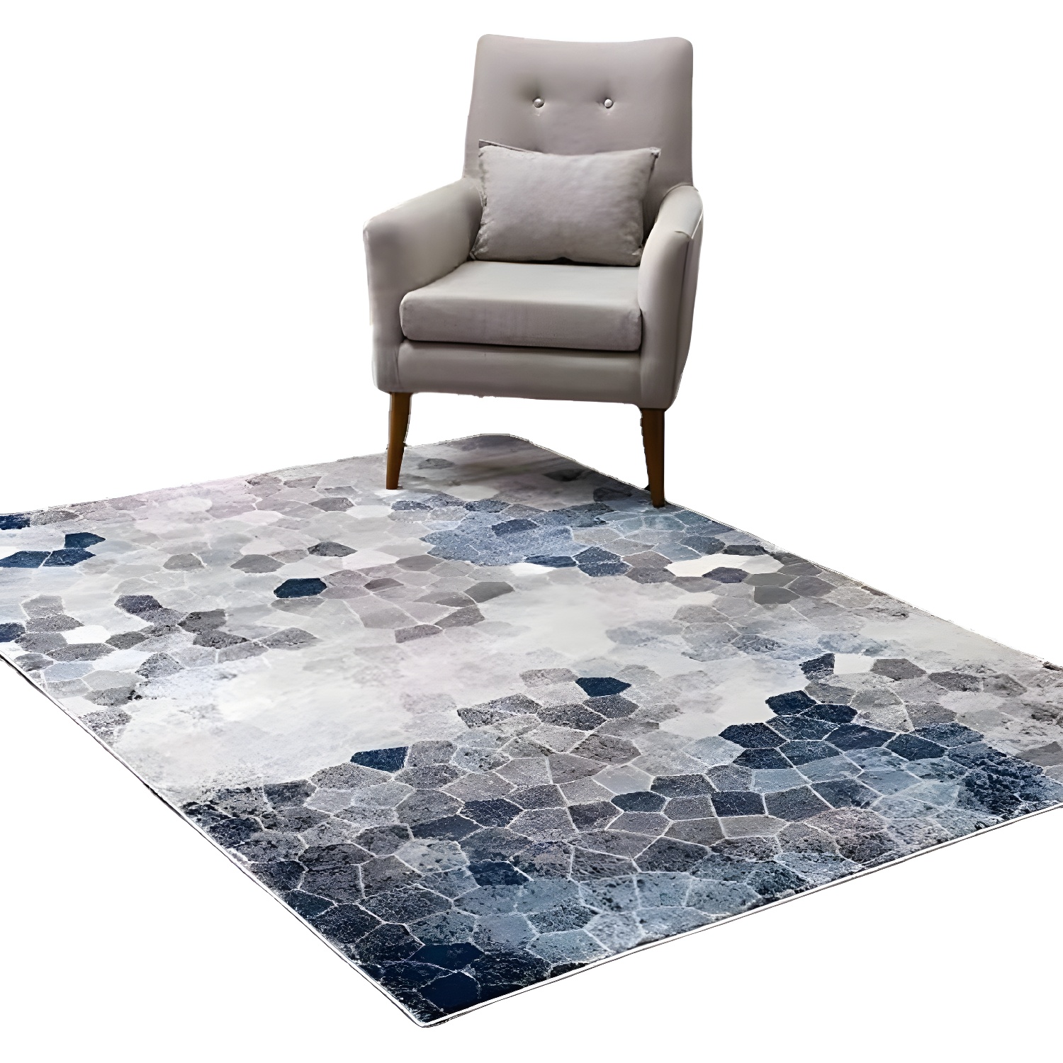 Light Luxury Style Rug Rectangle Stain Resistant Polyester Rug for Home Decor