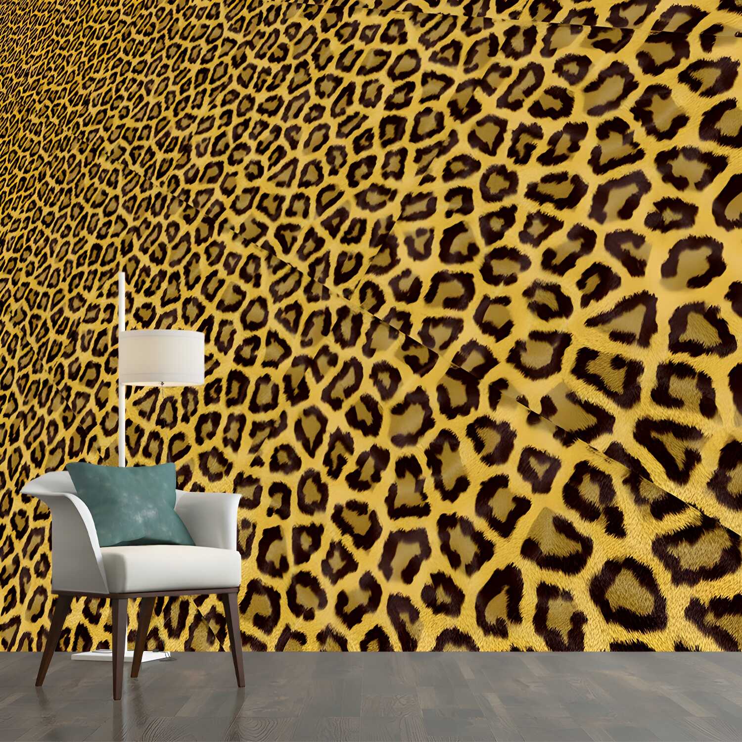 Leopard Print Wallpaper Environment Friendly Mildew Resistant Indoor Wall Mural