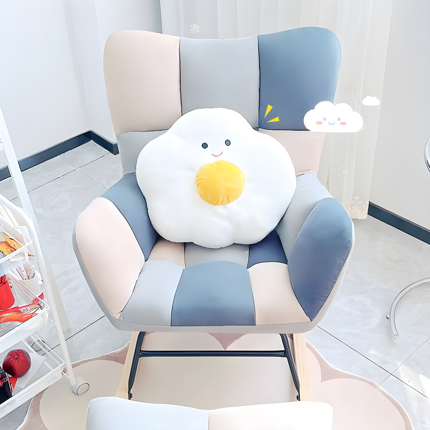 Contemporary Nursery Sofa Rocking Chair Indoor Living Room Rocking Chair with Ottoman