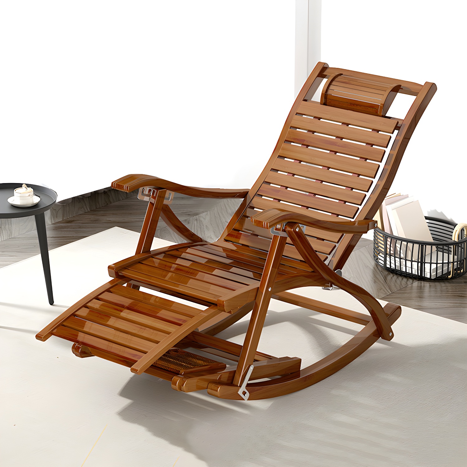 Modern Glider Chair Solid Wood Rocking Chair for Living Room