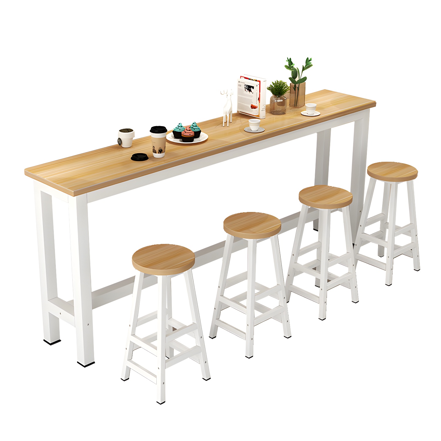 Modern Bar Table Rectangle Dining Table for Kitchen Living Room
