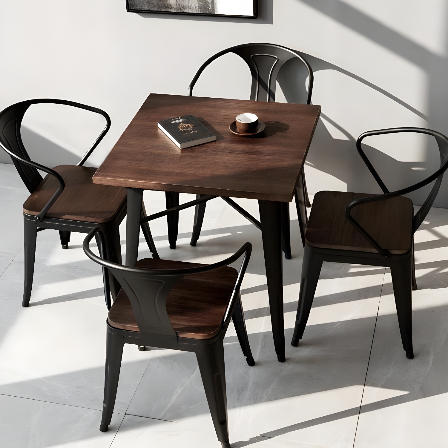 Industrial 1/4/5 Pieces Dining Set Wood Dining Table for Indoor