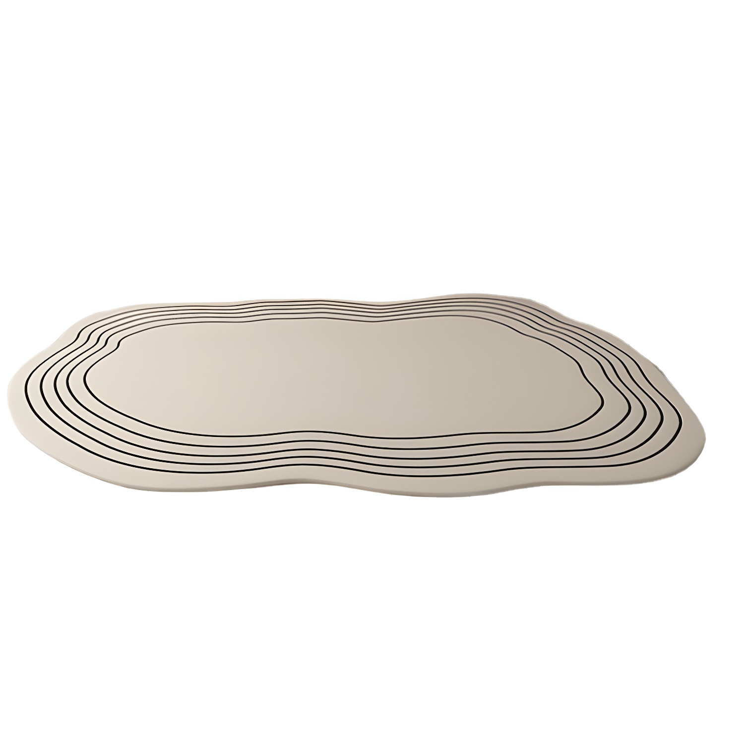 Beige Modern Rug Polyester Irregularity Line Rug Washable Rug for Drawing Room