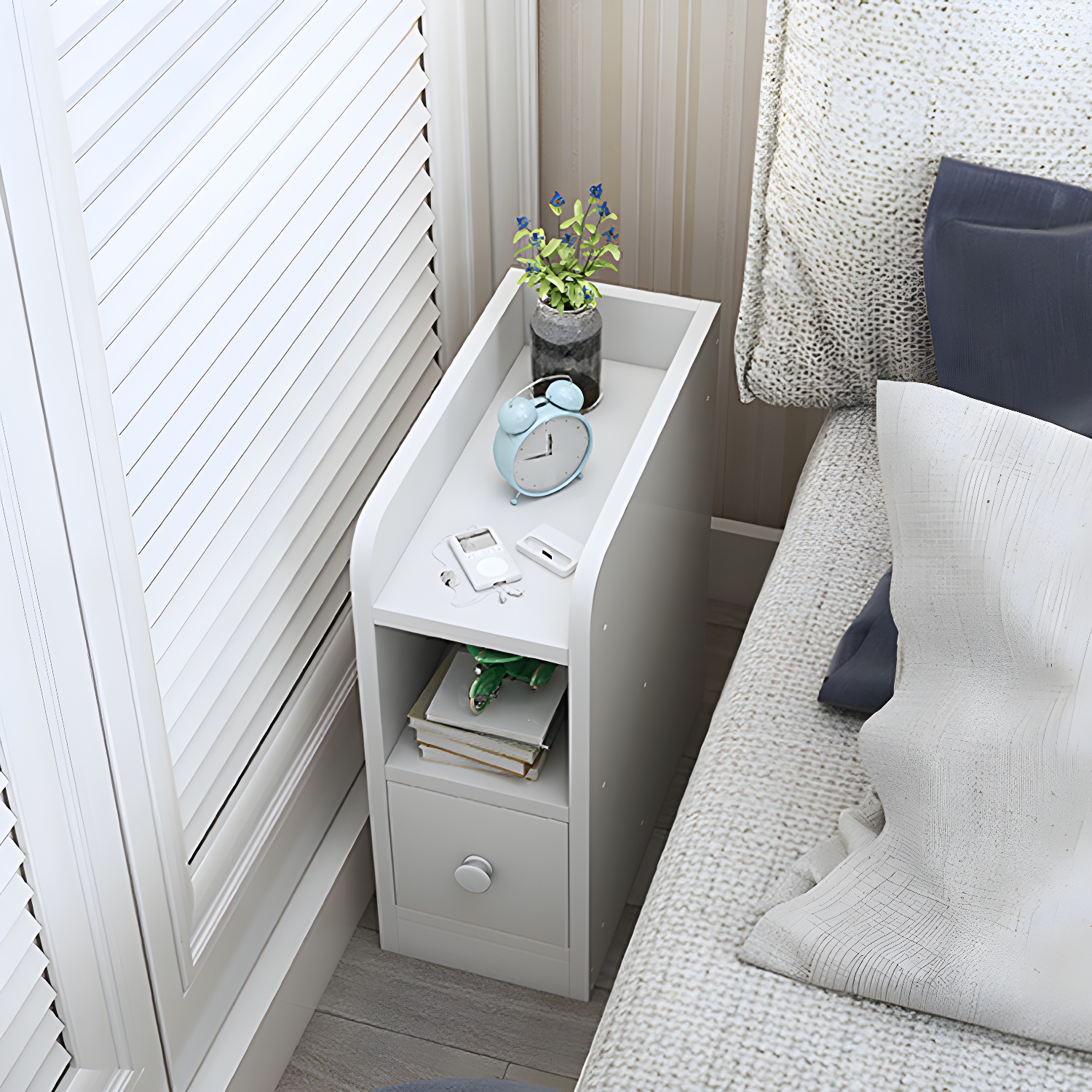 Contemporary Bed Nightstand Wooden Accent Table Nightstand for Bedroom