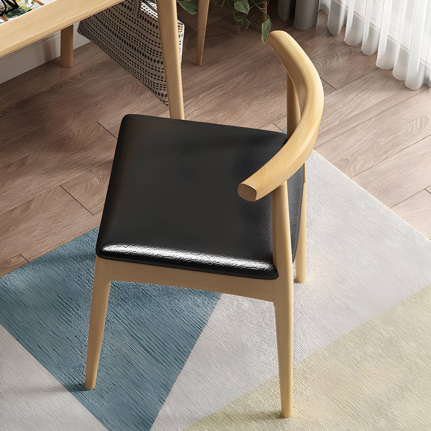 Contemporary No Arm Conference Chair Wood Chair with Legs for Office
