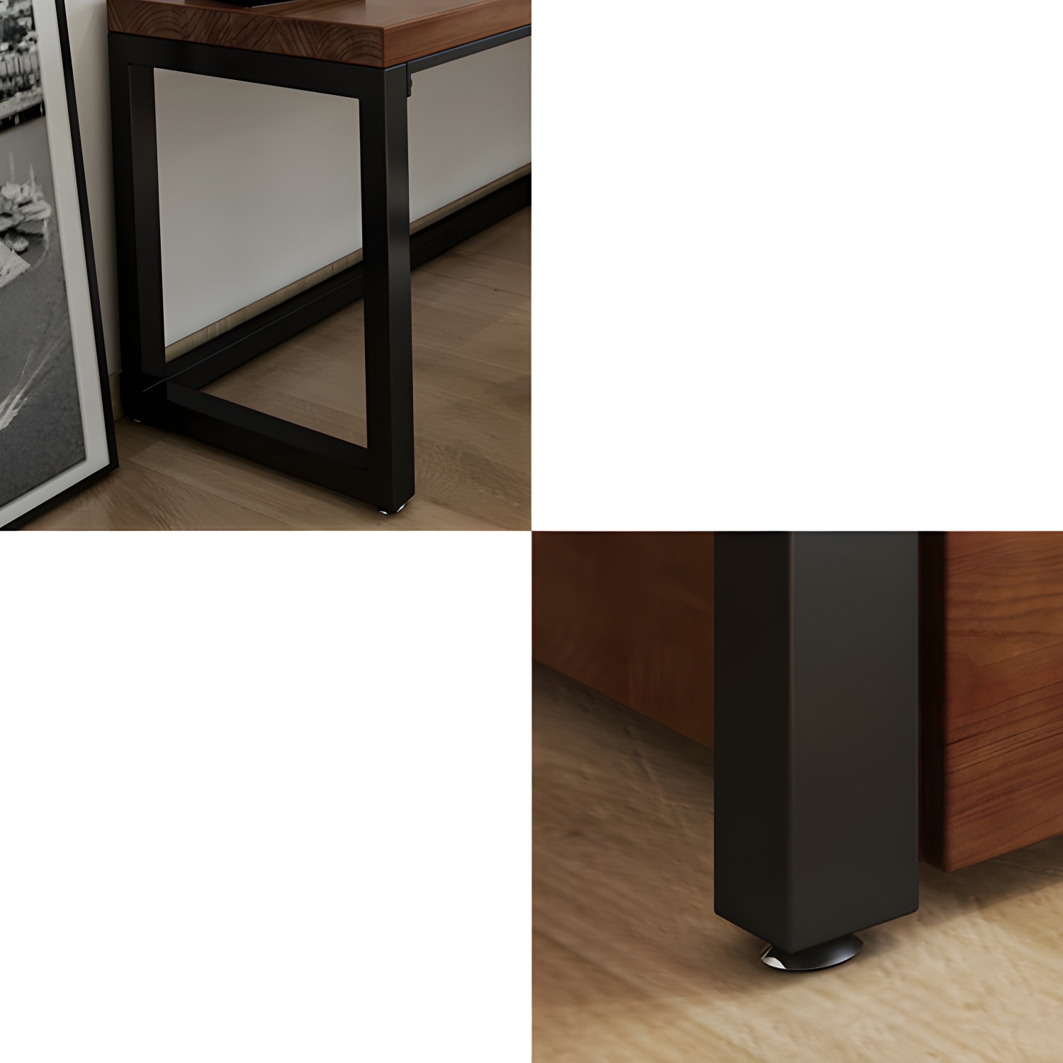 Modern L-Shape Office Desk Solid Wood Writing Desk for Home Office