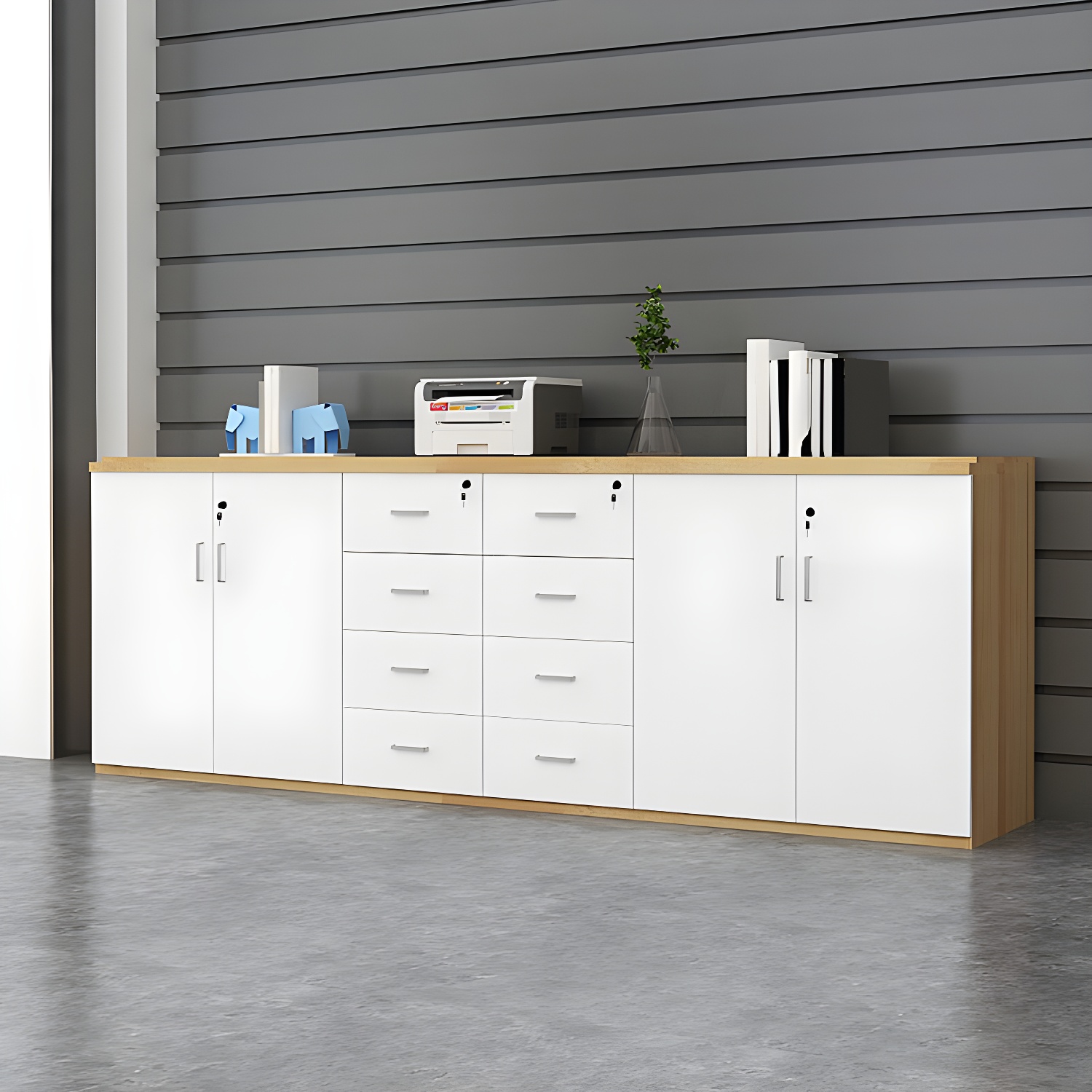 Engineered Wood Cabinet Contemporary File Pedestal File Cabinet