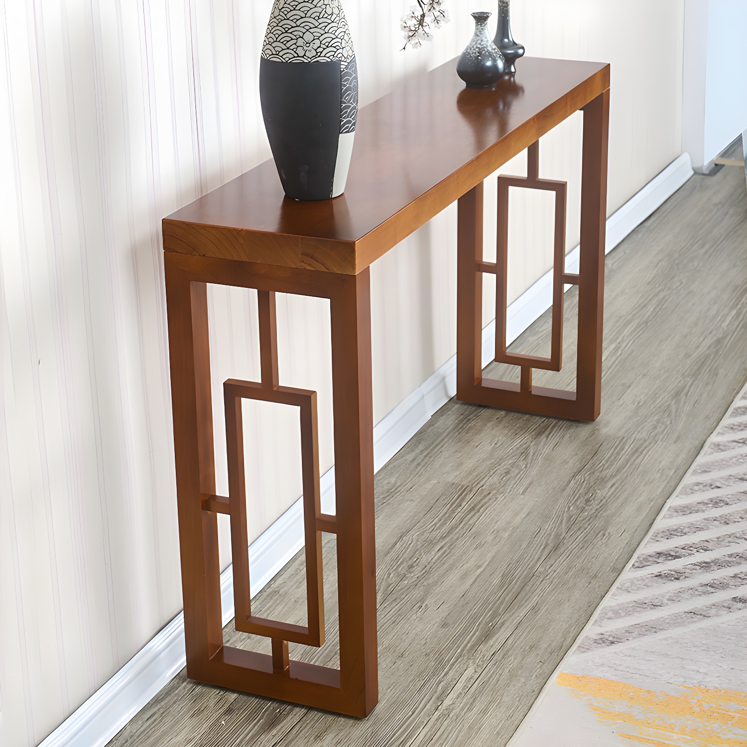 Solid Wood Console Table Rectangle Accent Table for Hall , 29.53-inch Tall