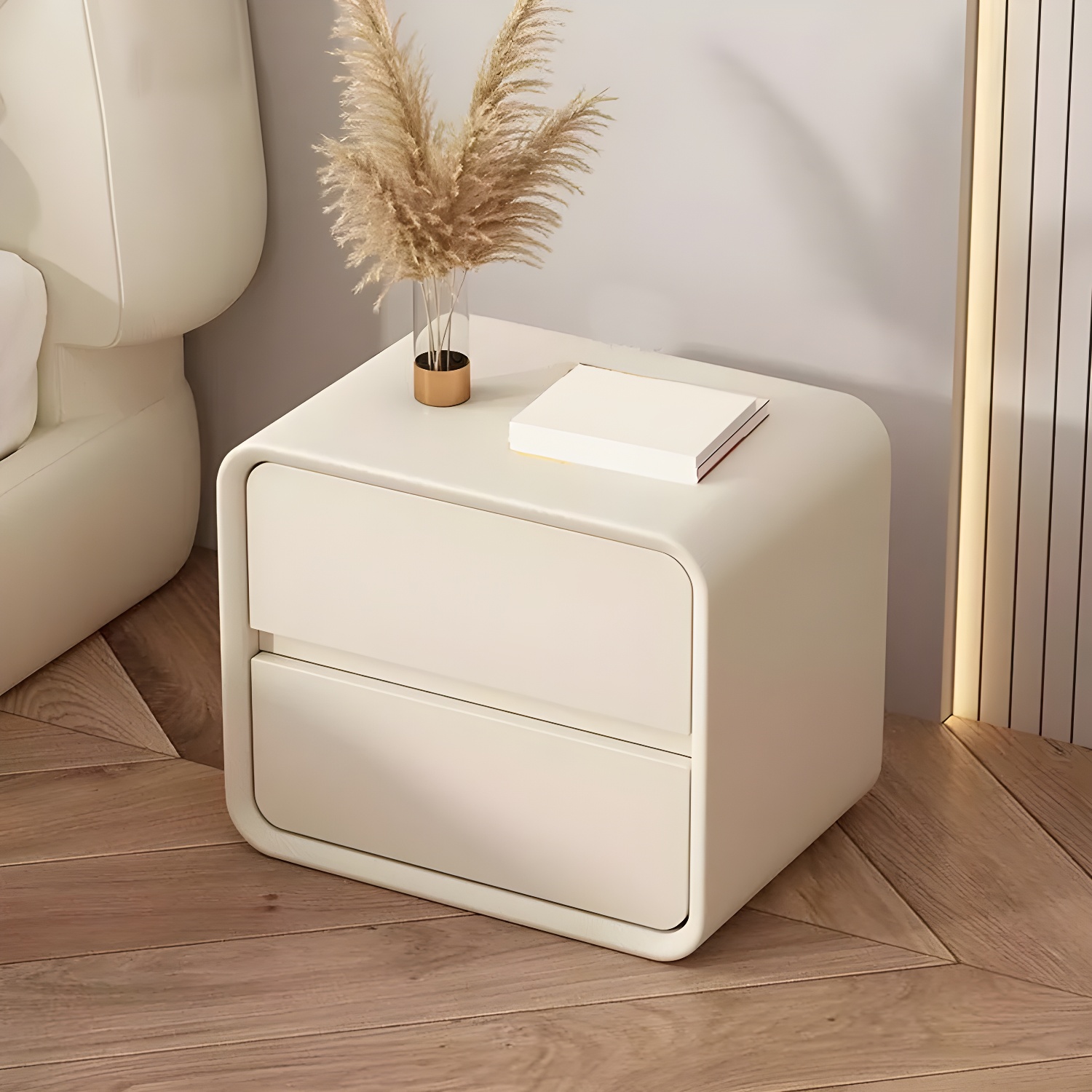 Contemporary Accent Table Nightstand Drawer Storage Bedside Cabinet
