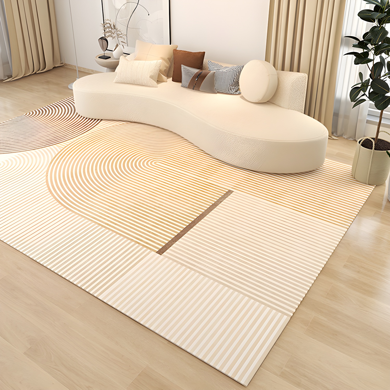 Contemporary Area Rug Contrast Striped Rectangle Indoor Rug Adults Stain Resistant Carpet