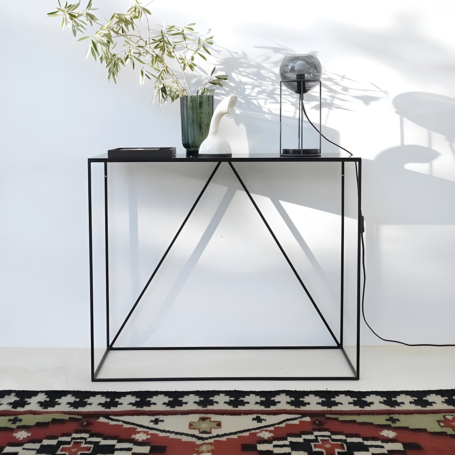 Contemporary Style Console Table Metal Rectangle Accent Table