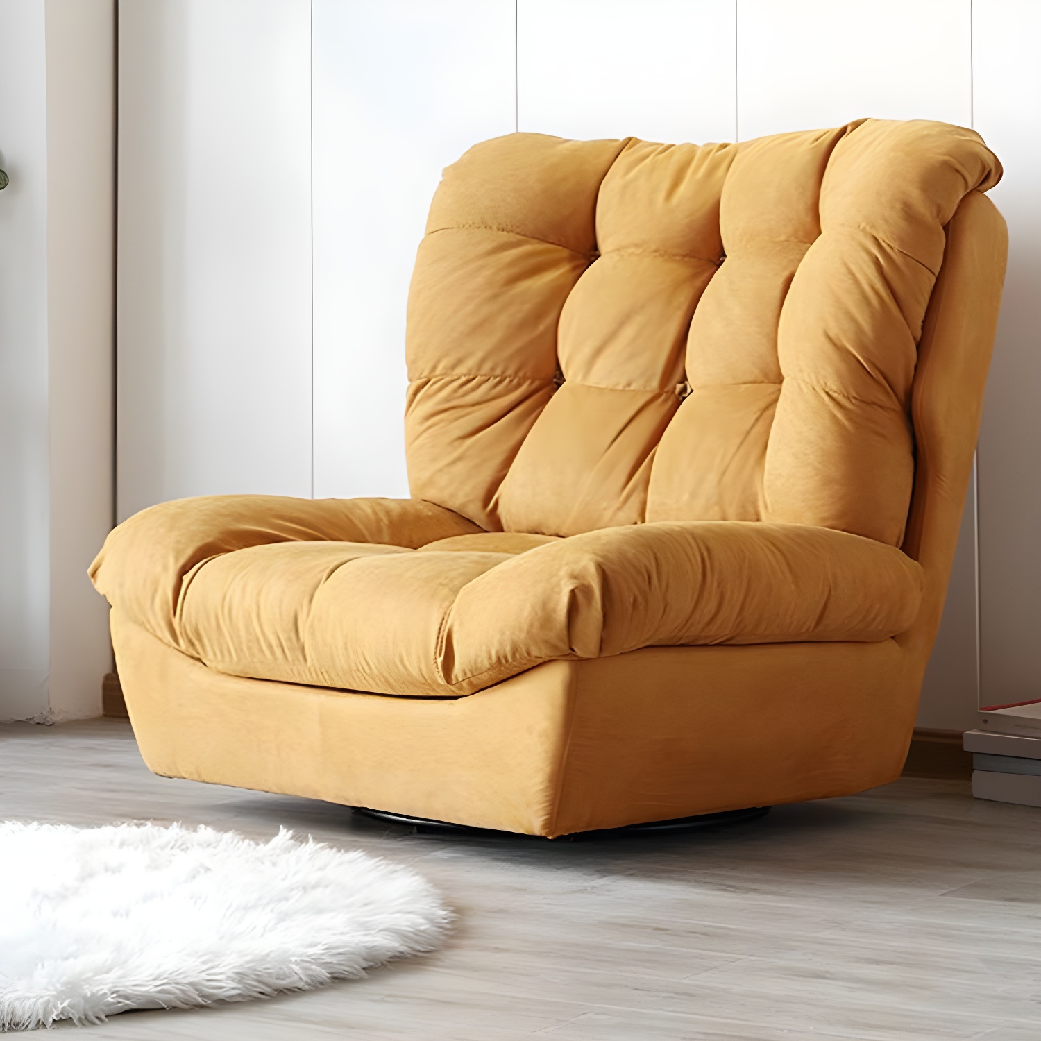 Contemporary Tufted Back Arm Chair Solid Colour Armless Chair