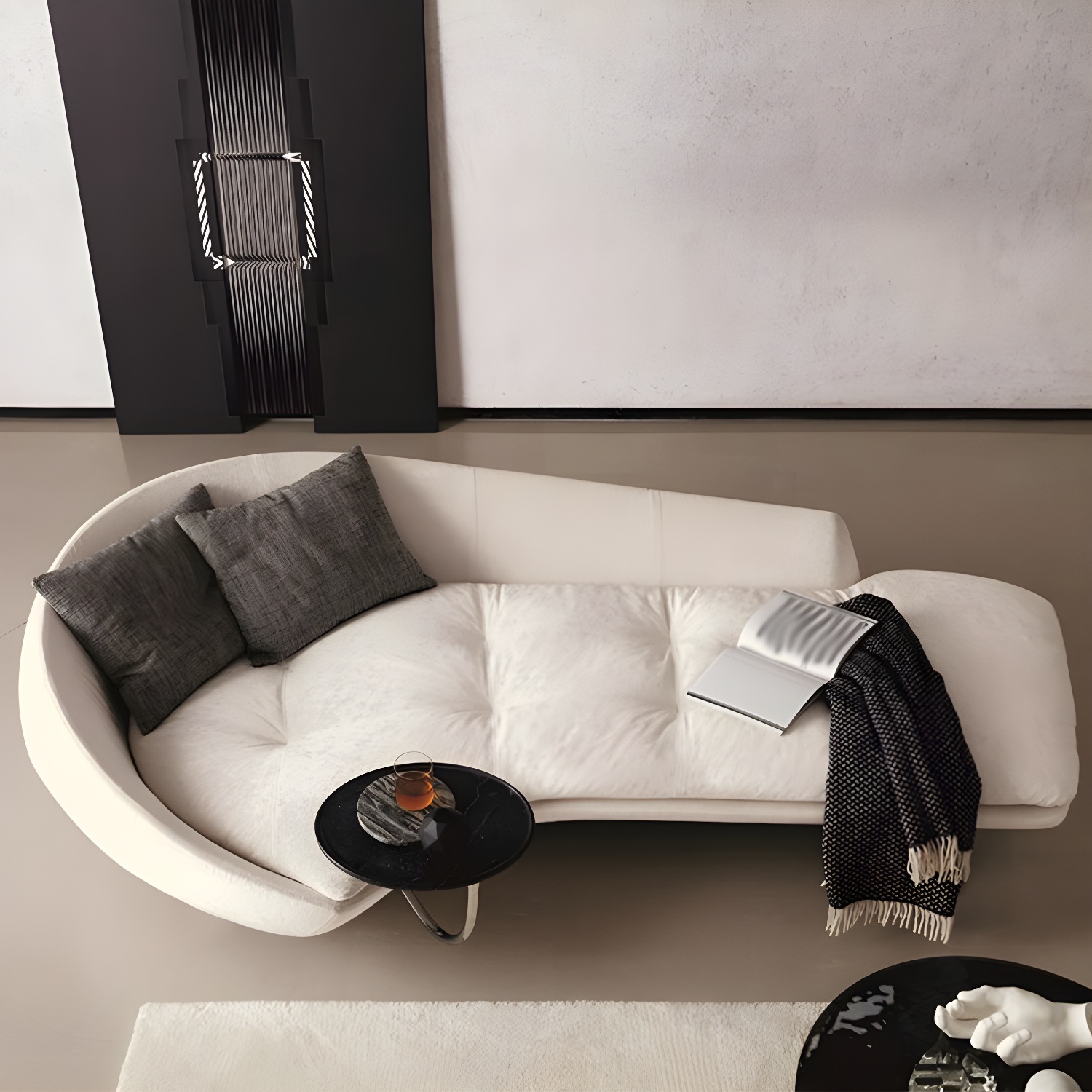 Living Room Chaise Rolled Arms Modern Chaise Lounge with Upholster