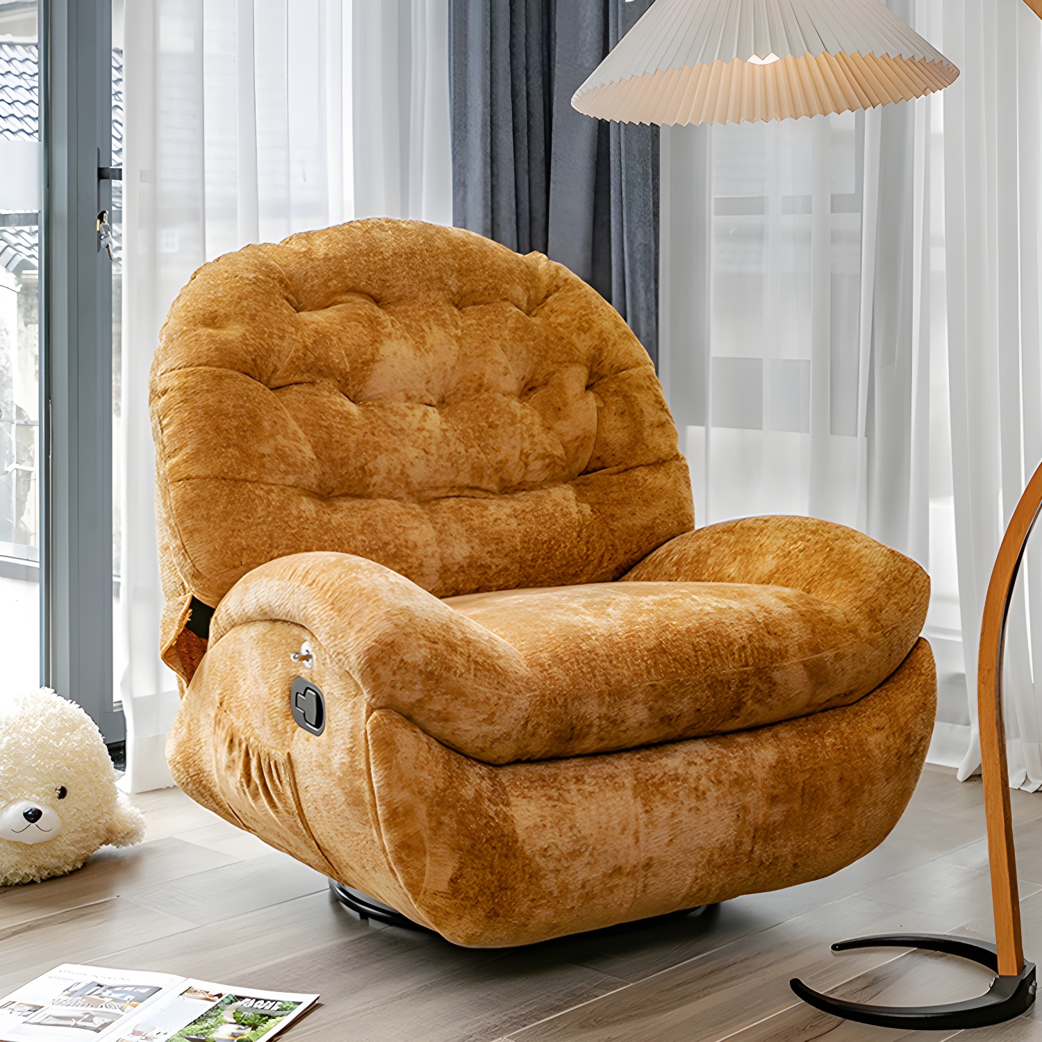 Swivel Rocker Manual-Push Botton Standard Recliner Metal Frame Recliner Chair