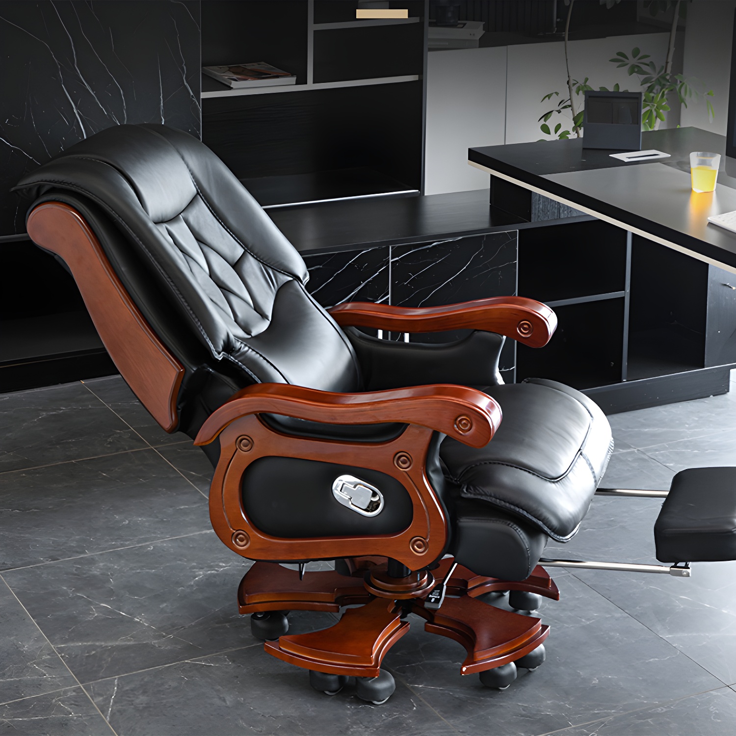 Traditional Standard Recliner Metal Solid Colour Swivel Base with Footrest