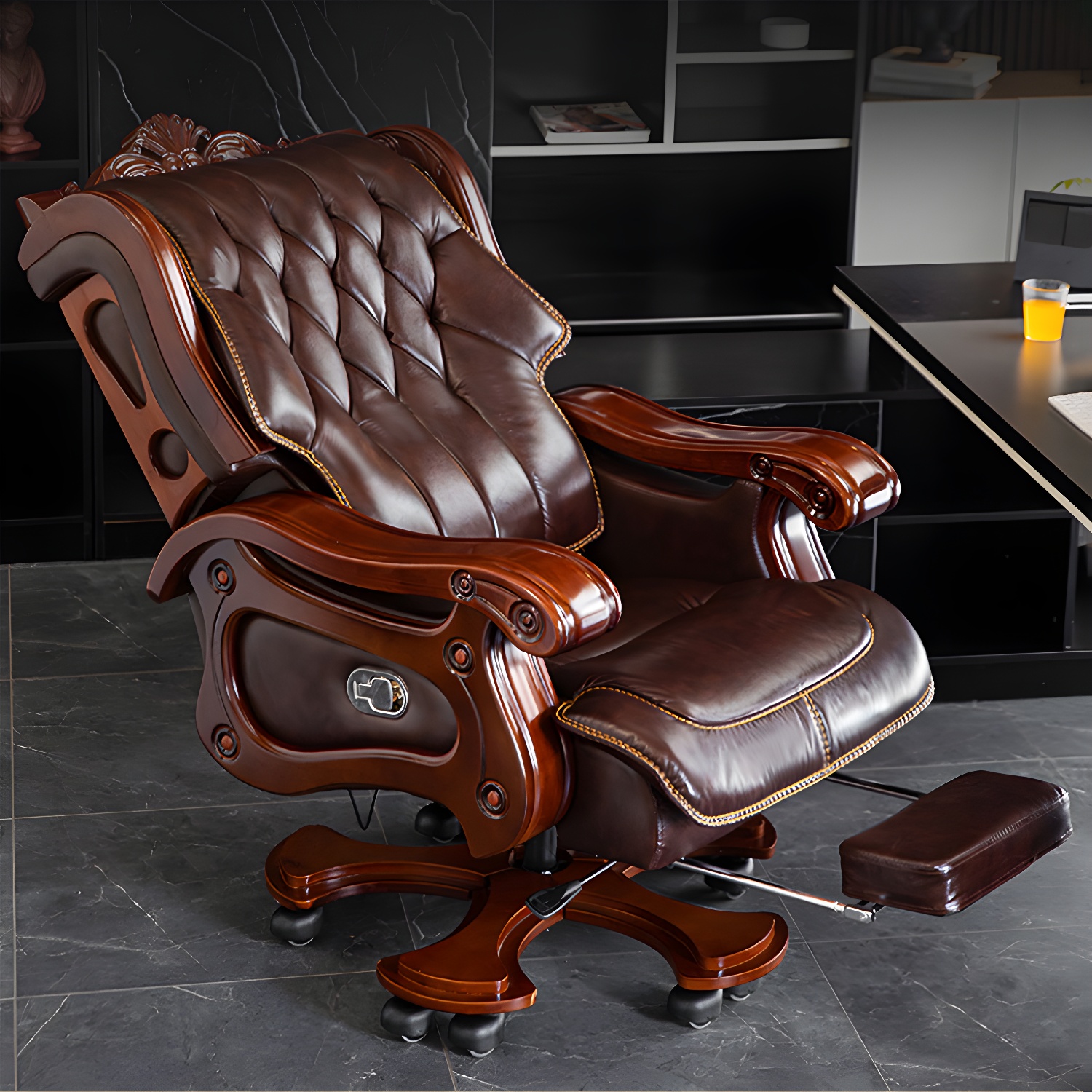 Traditional Recliner Chair Metal Solid Colour Swivel Base with Footrest