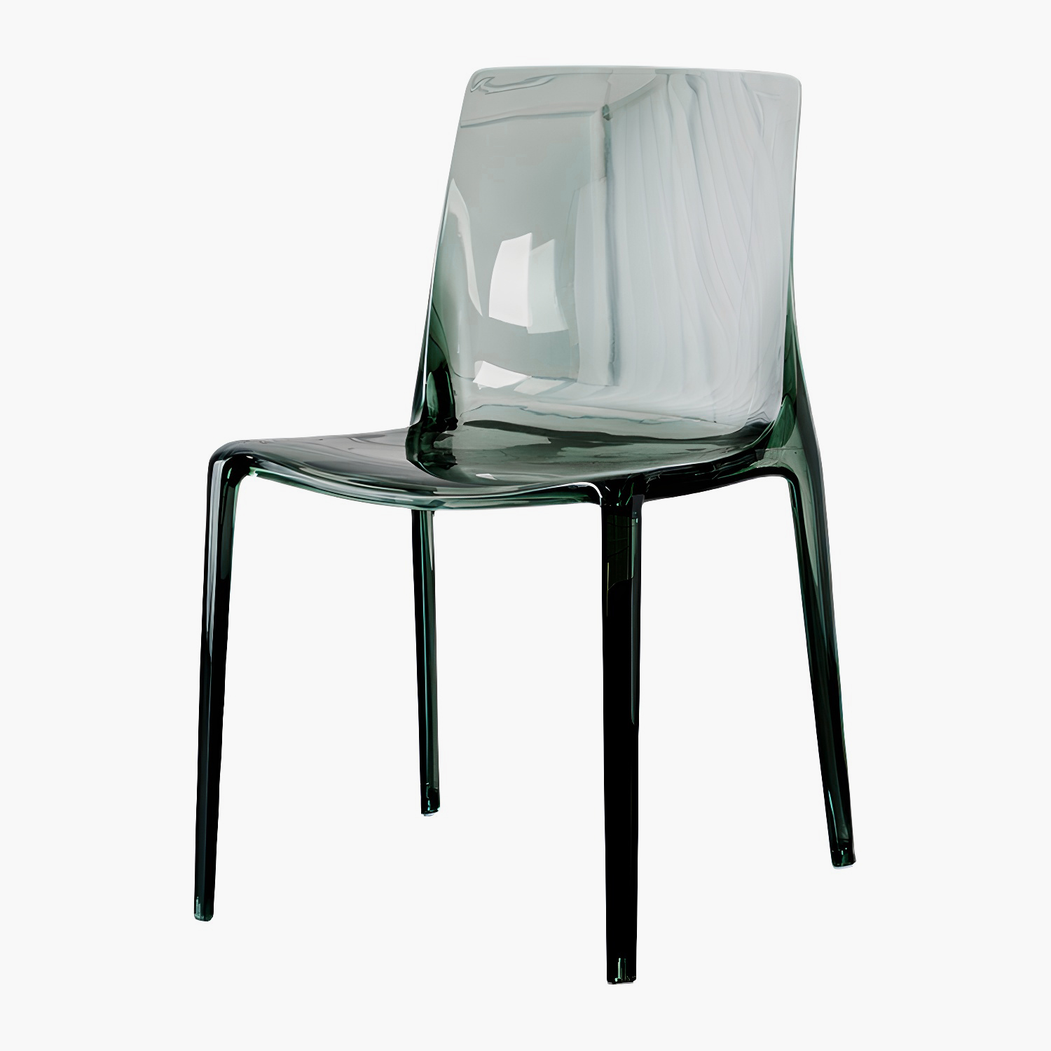 Modern Acrylic Armless Solid Back Dining Accent Chair for Home