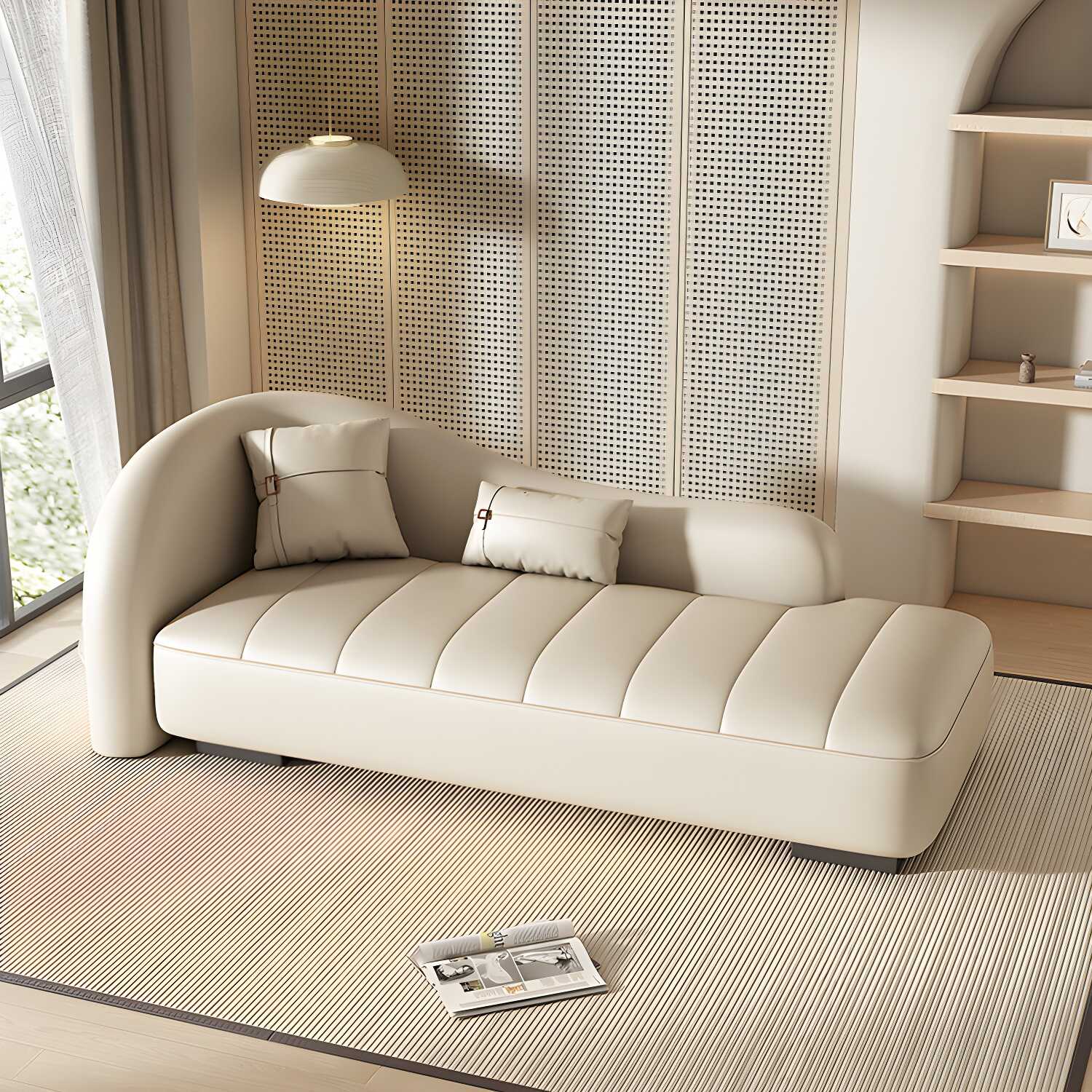 Modern Upholstered Chaise Lounge Couch Leather Chaise Lounge Chair