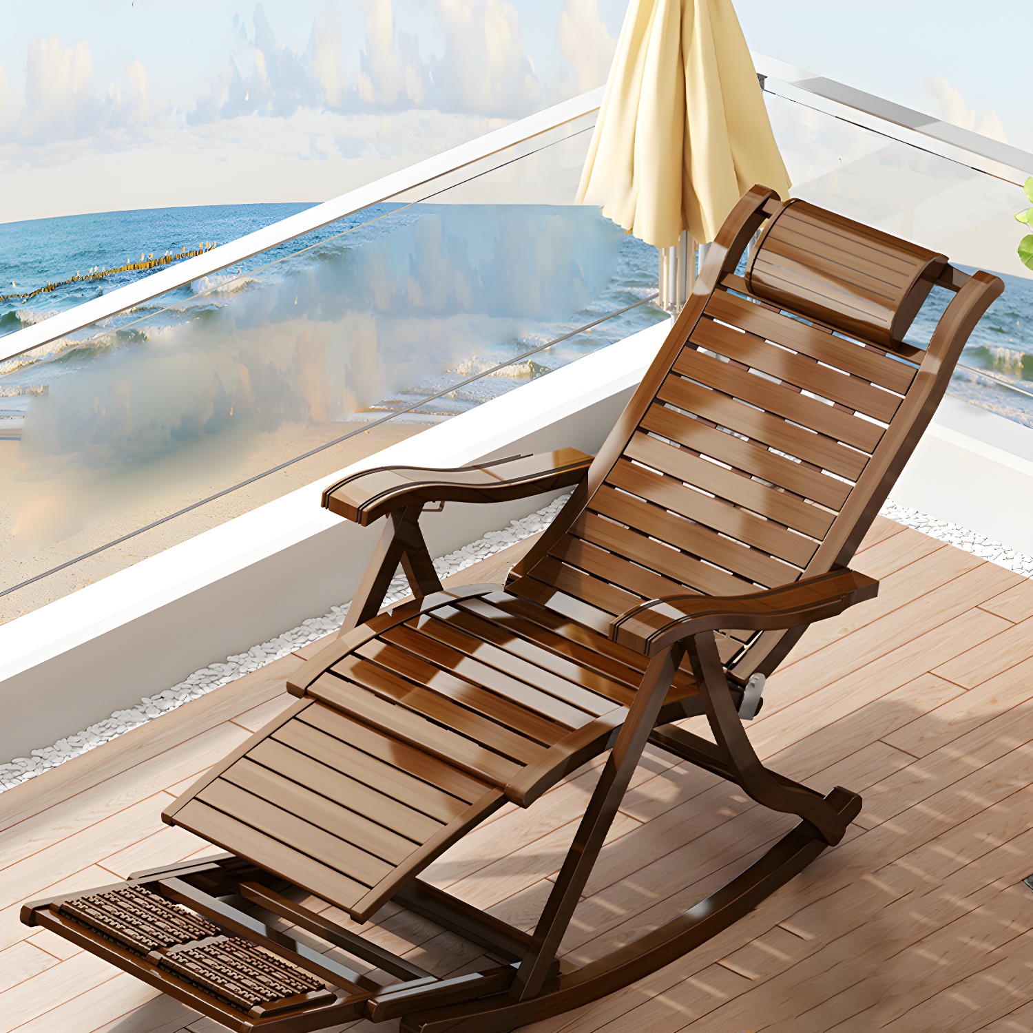 Traditional Solid Wood Ergonimic Recliner with Arms and Tufted/ Tight Back